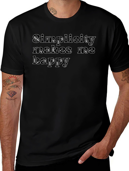 Simplicity Makes Me Happy Black Graphic Tee