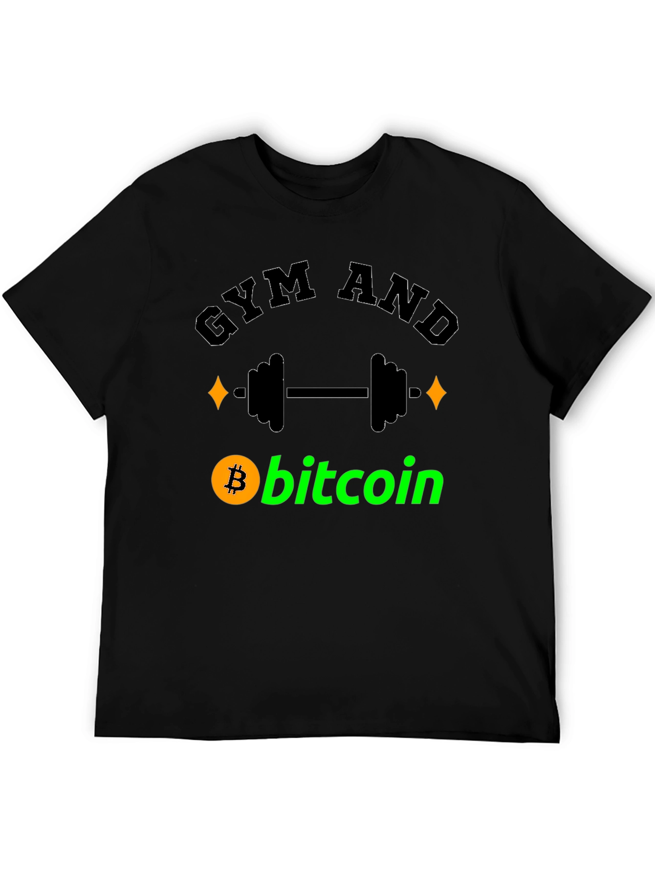 Gym and Bitcoin Black Graphic T-Shirt