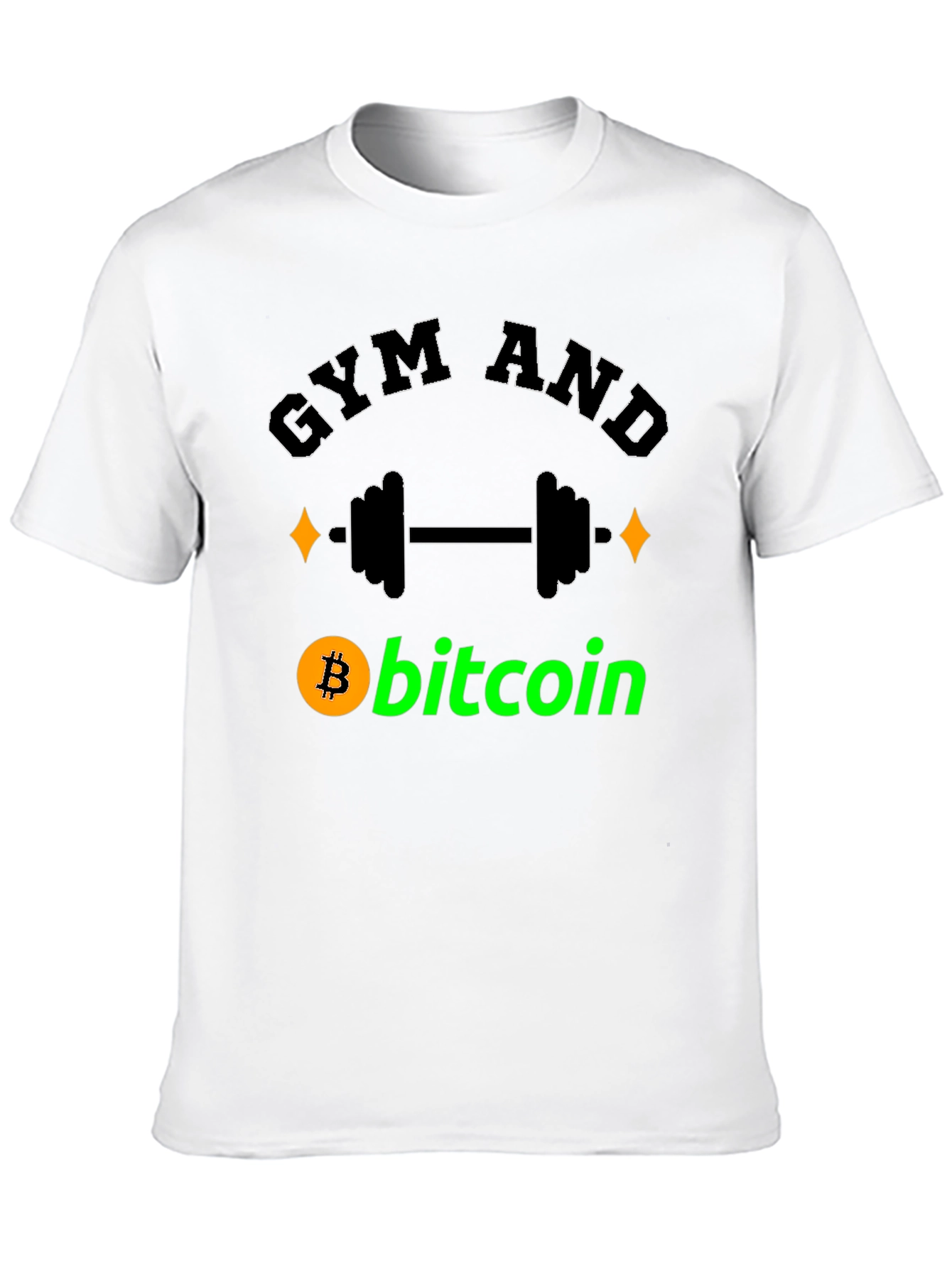 Gym and Bitcoin Black Graphic T-Shirt