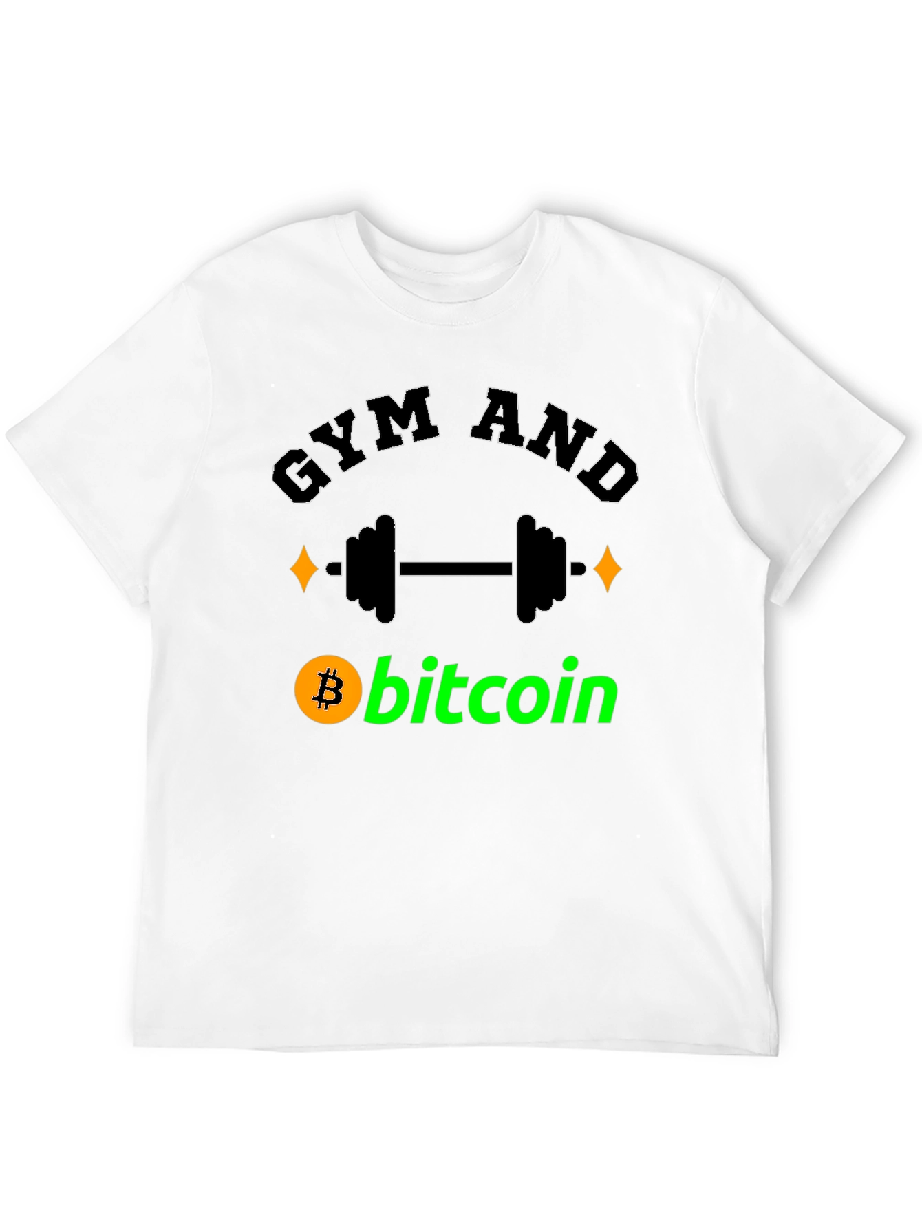 Gym and Bitcoin Black Graphic T-Shirt