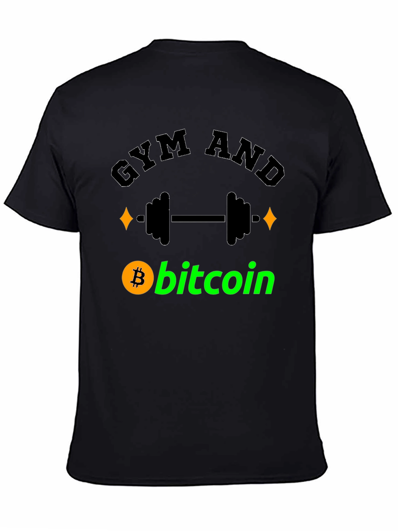 Gym and Bitcoin Black Graphic T-Shirt