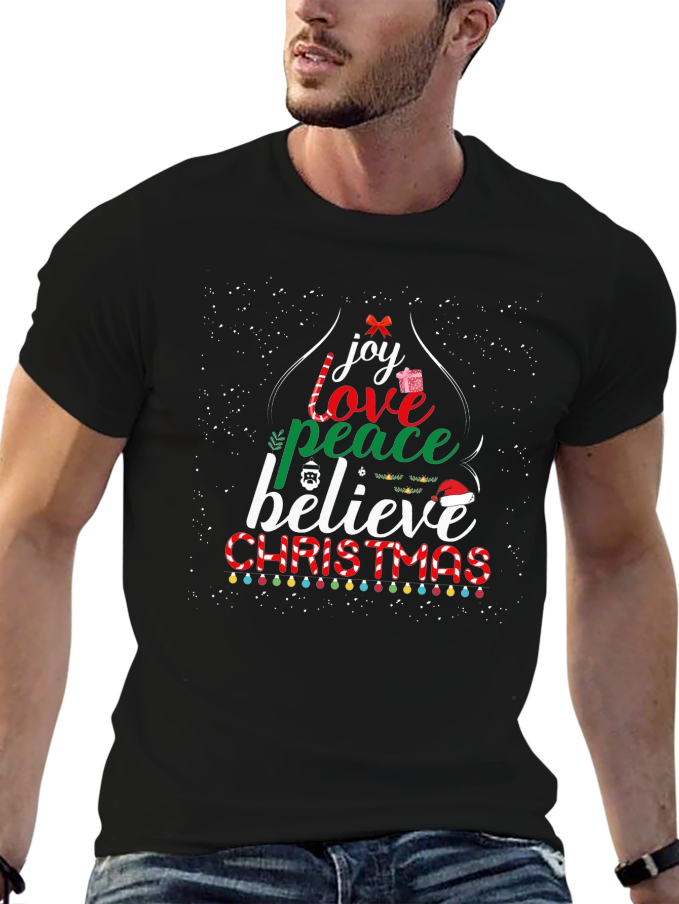 Christmas Joy Love Peace Believe Holiday T-Shirt