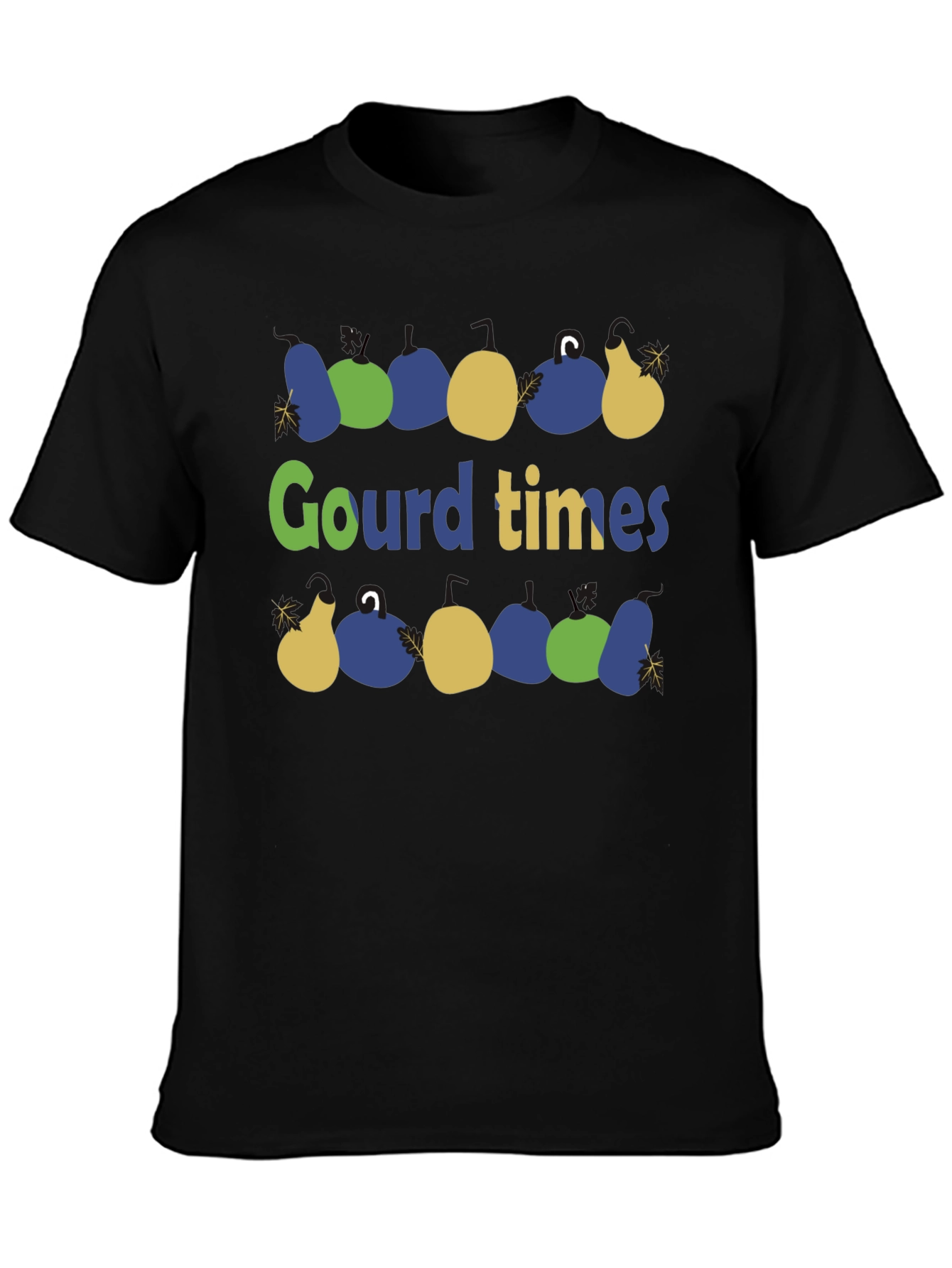 Gourd Times Black Cotton Graphic T-Shirt