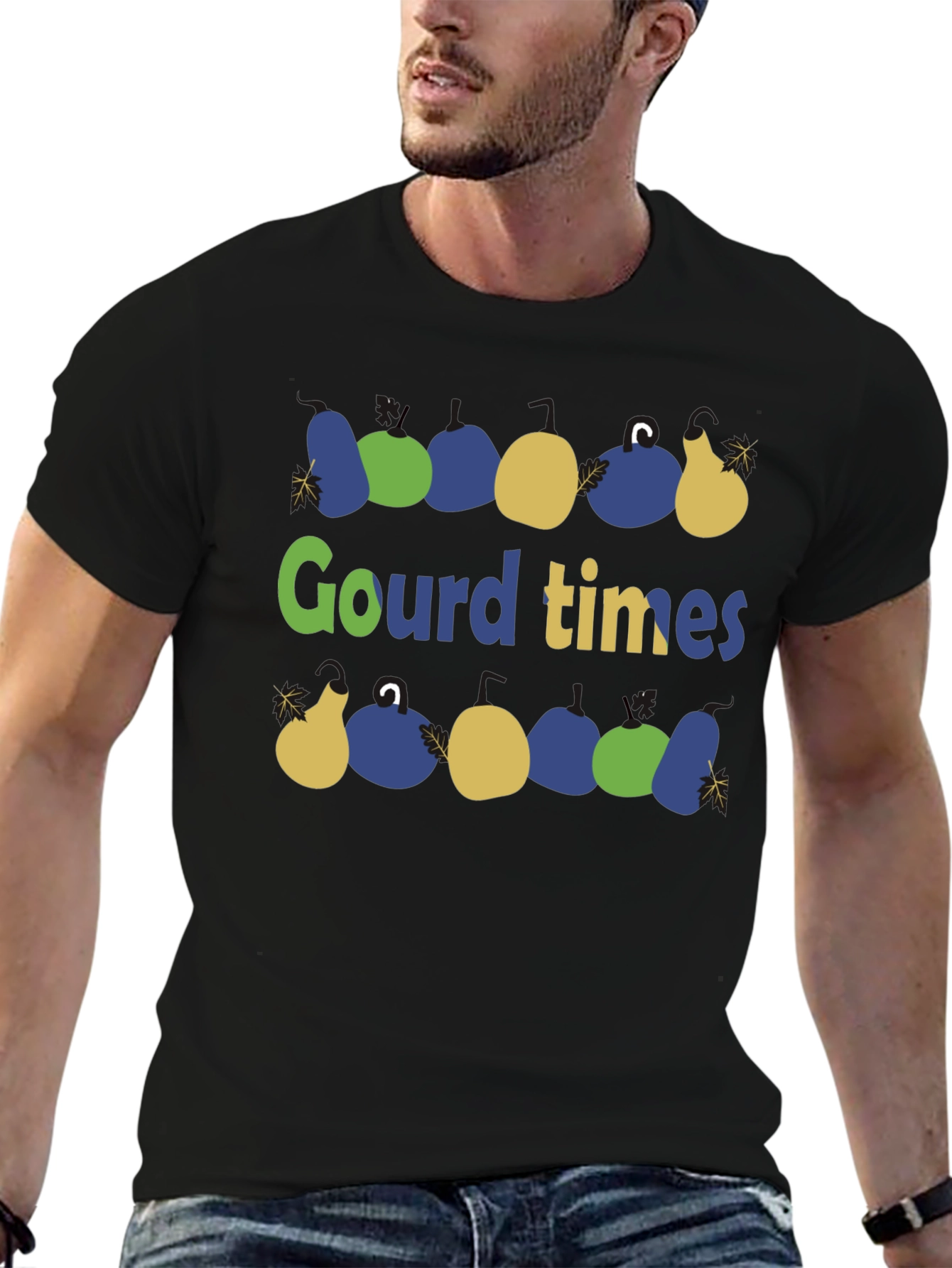 Gourd Times Black Cotton Graphic T-Shirt