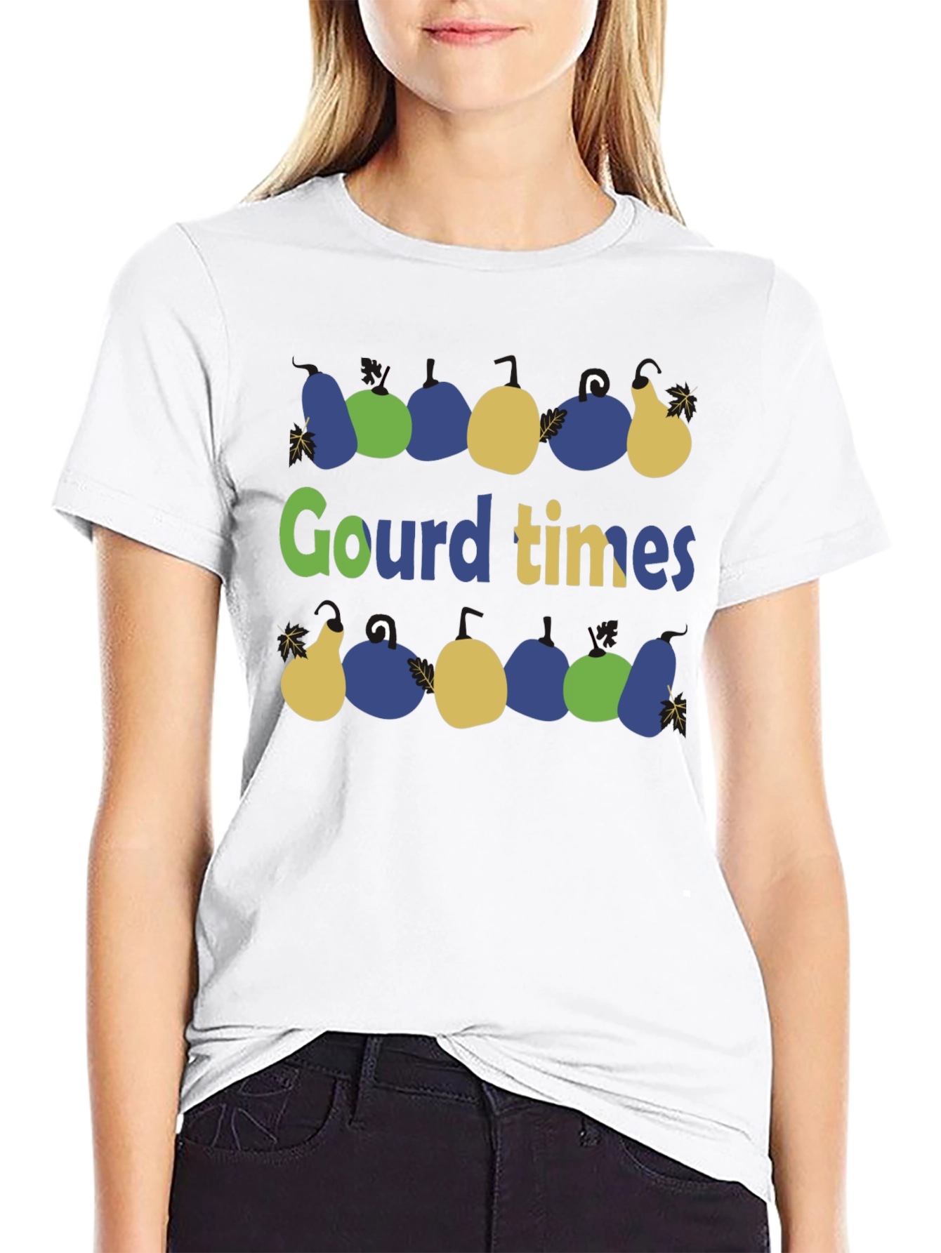 Gourd Times Black Cotton Graphic T-Shirt