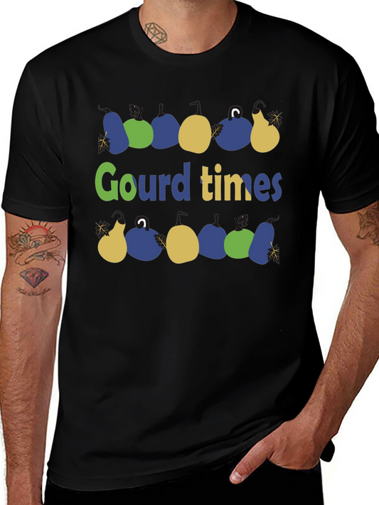Gourd Times Black Cotton Graphic T-Shirt