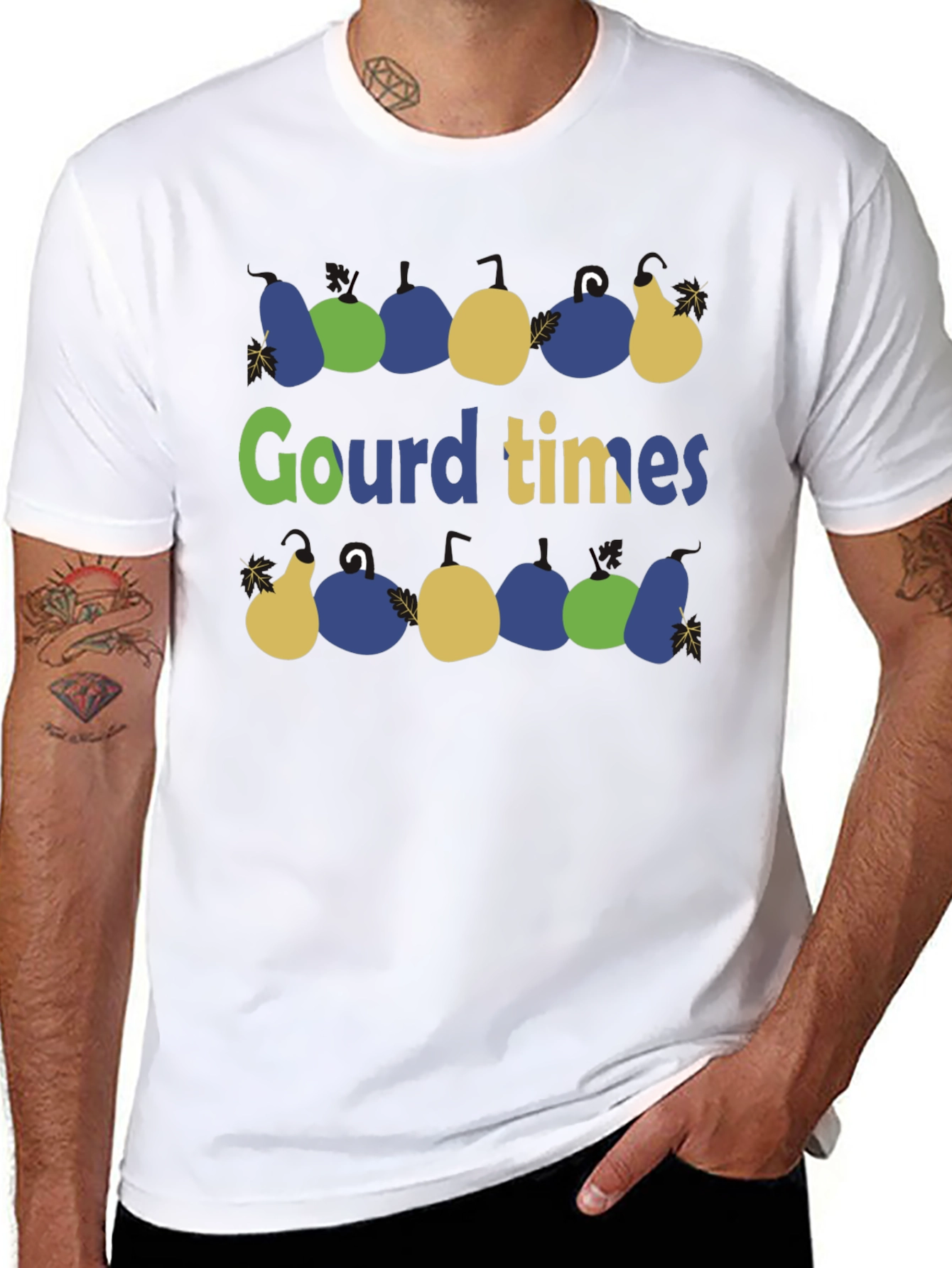 Gourd Times Black Cotton Graphic T-Shirt