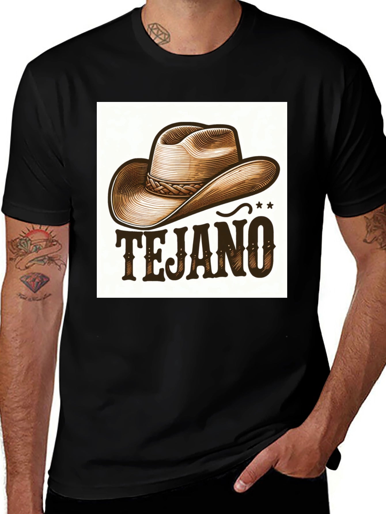 Tejano Cowboy Hat Graphic Tee - Stylish Western Wear