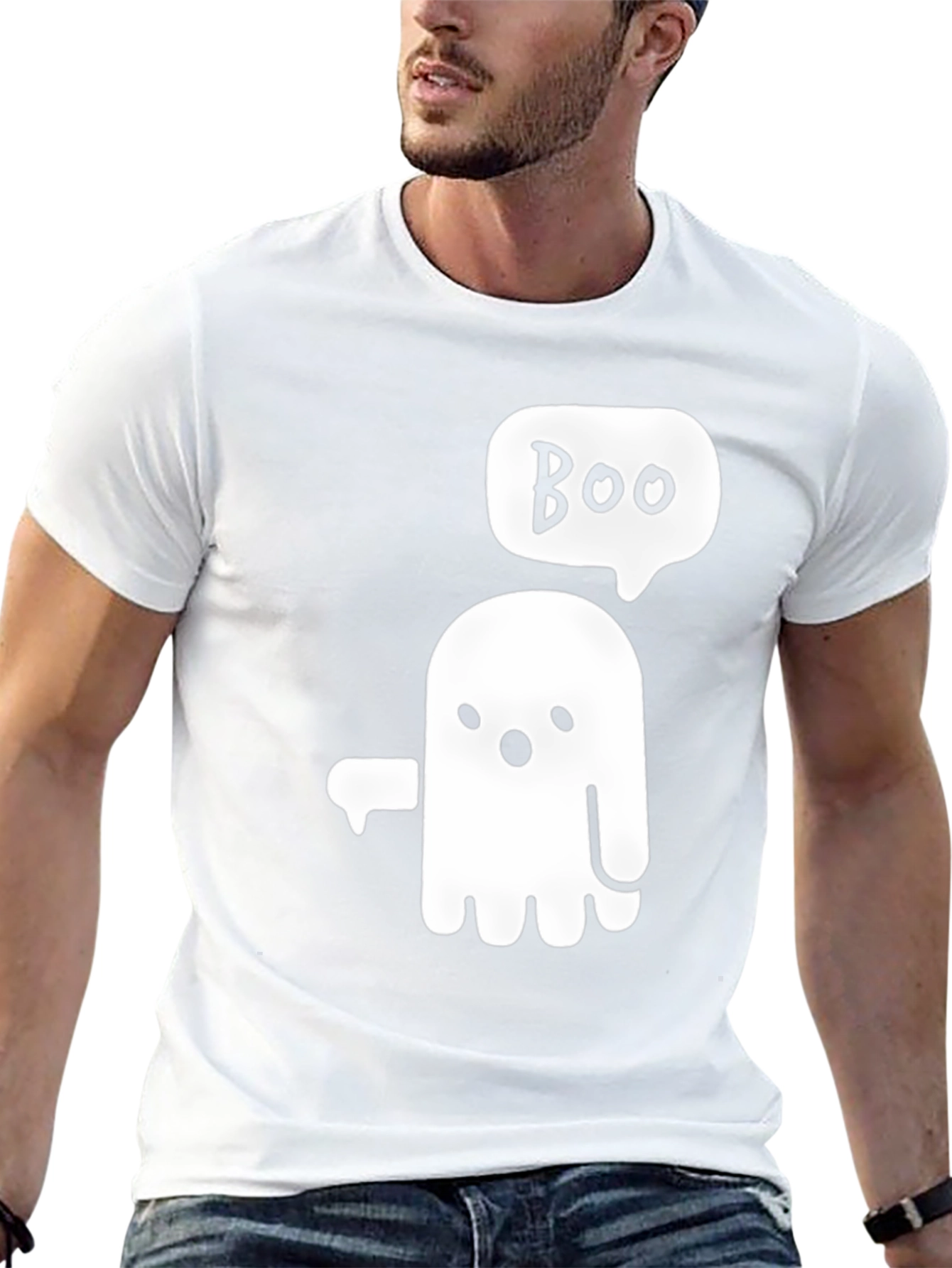 Boo Ghost Graphic Tee - Halloween Fun!