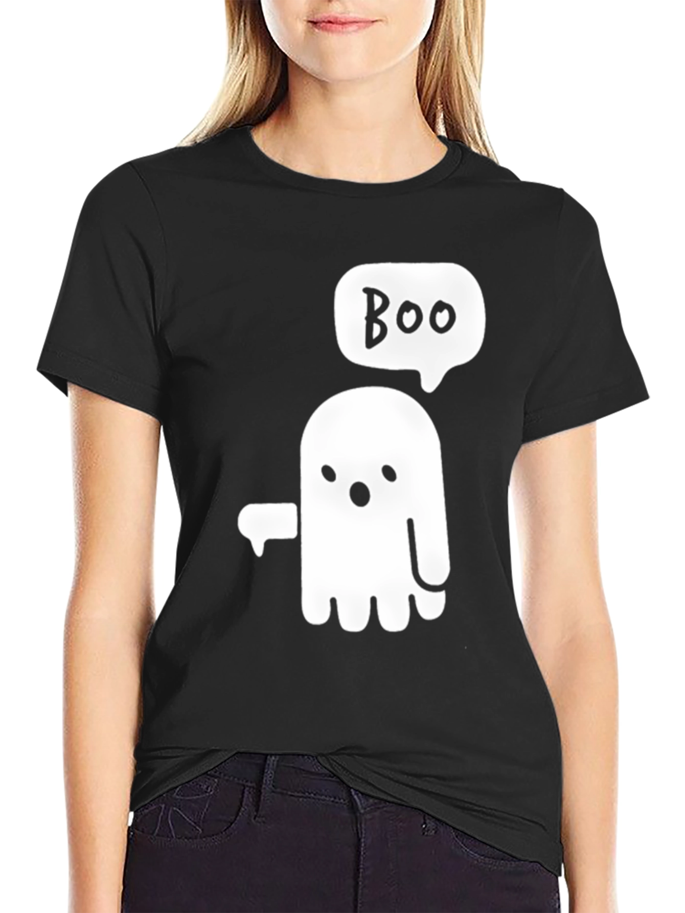 Boo Ghost Graphic Tee - Halloween Fun!
