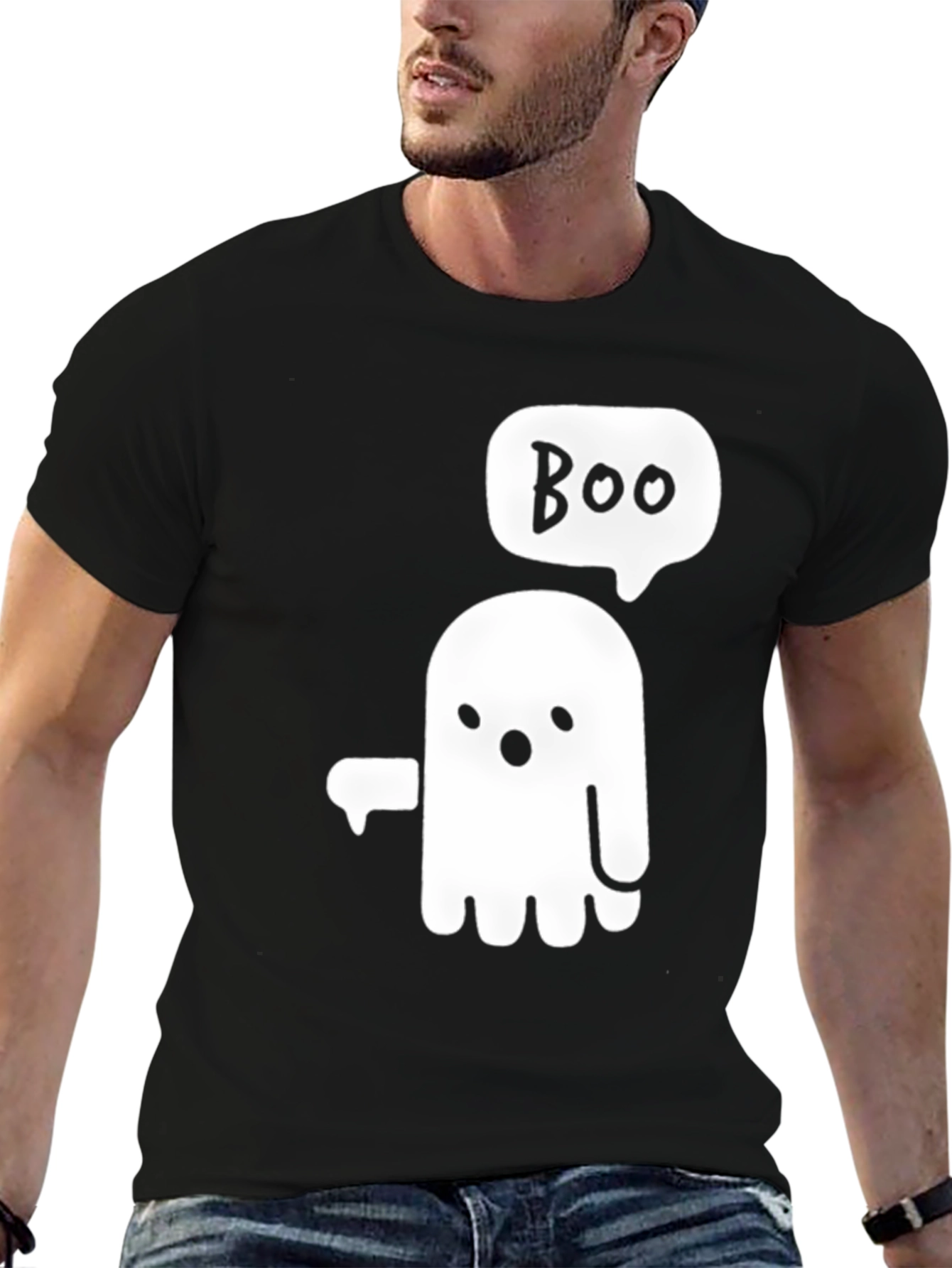 Boo Ghost Graphic Tee - Halloween Fun!