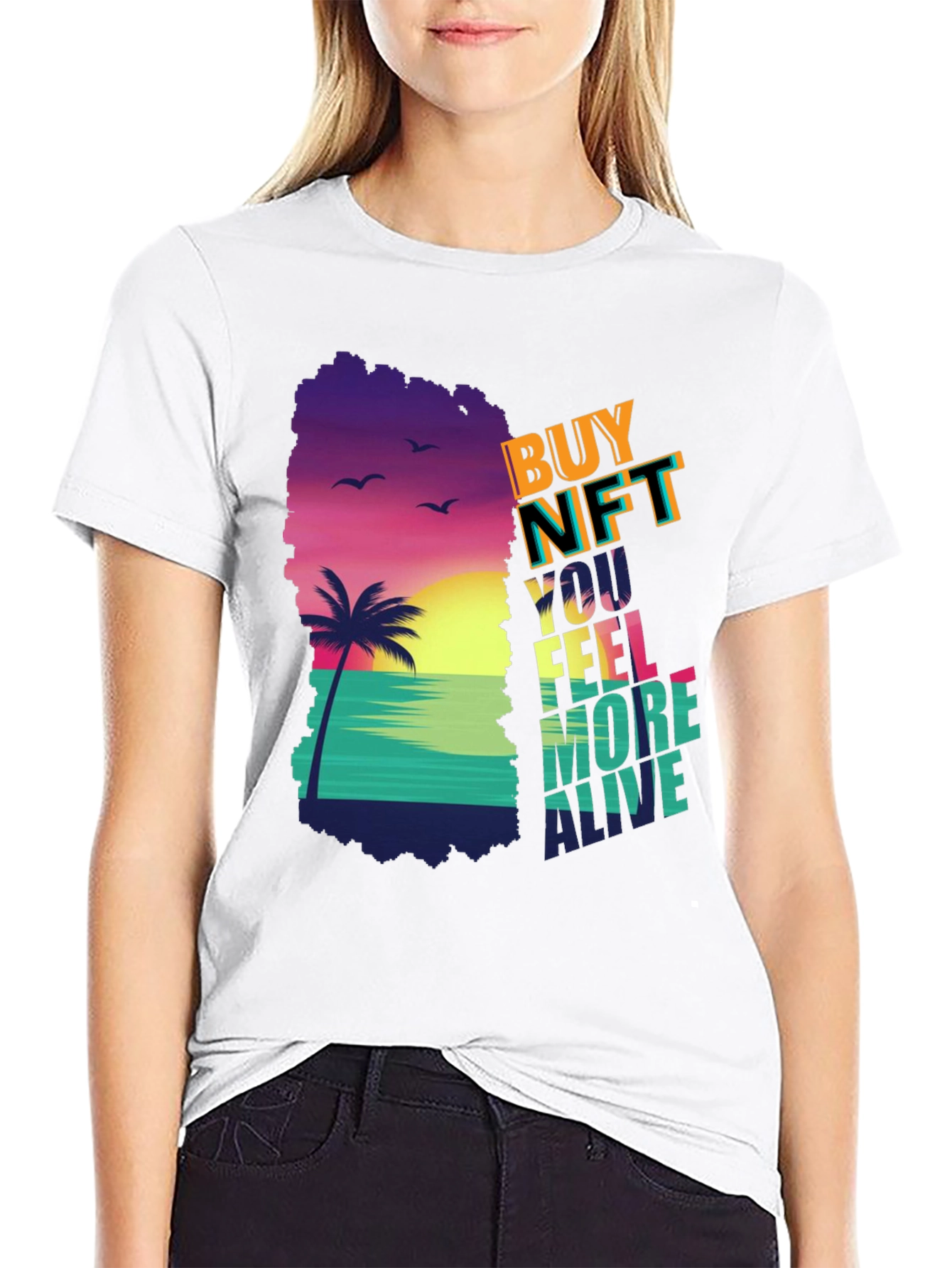 Buy NFT Beach Scene Graphic Tee