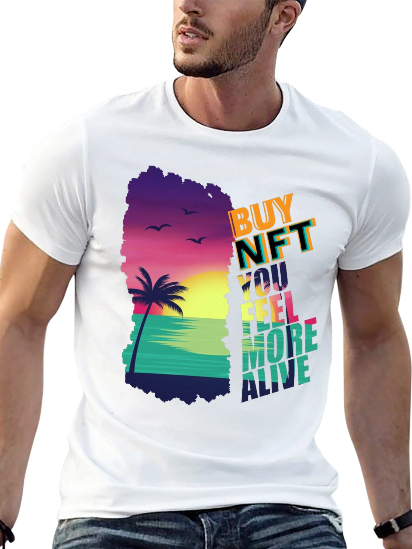 Buy NFT Beach Scene Graphic Tee