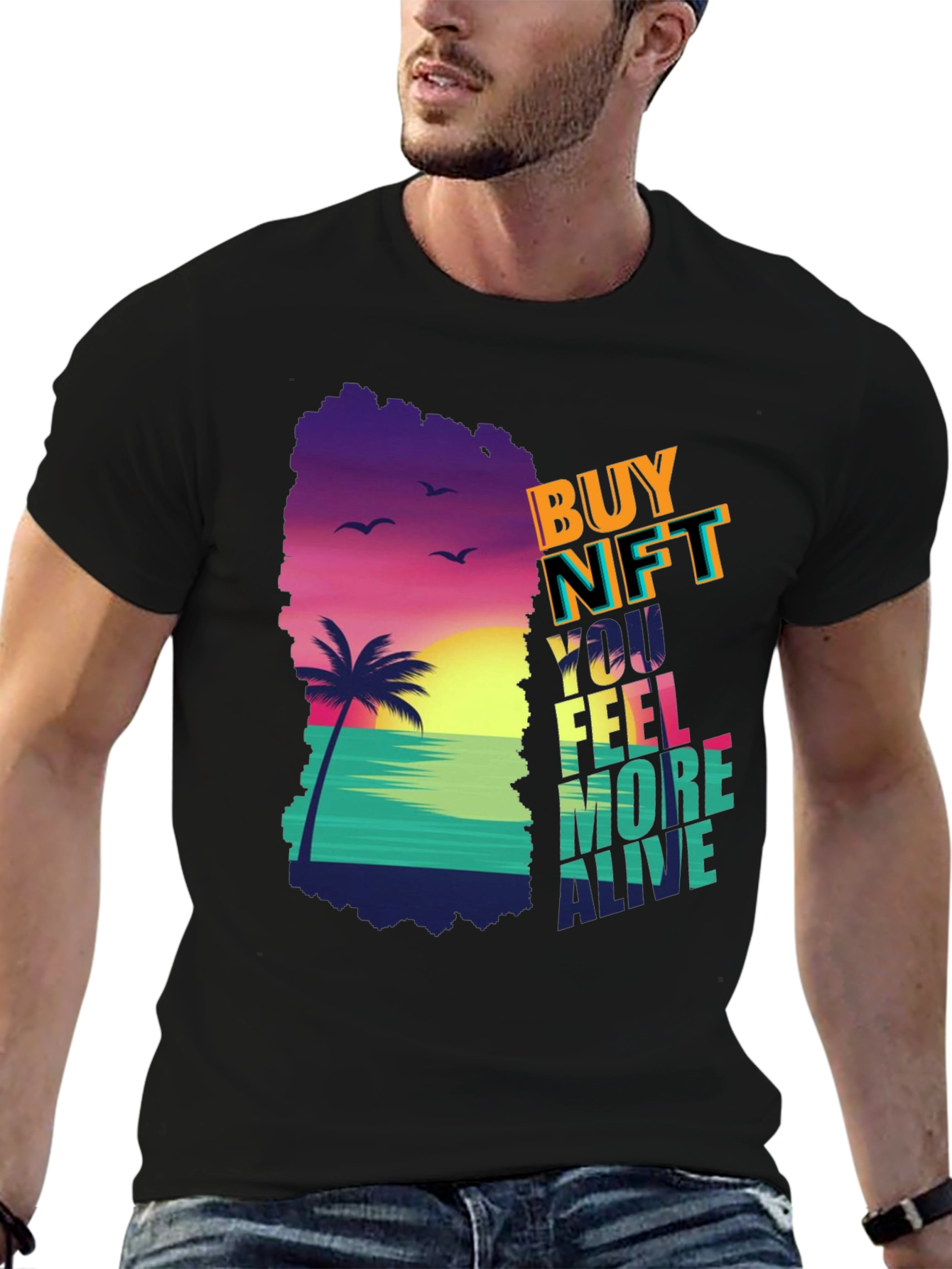 Buy NFT Beach Scene Graphic Tee