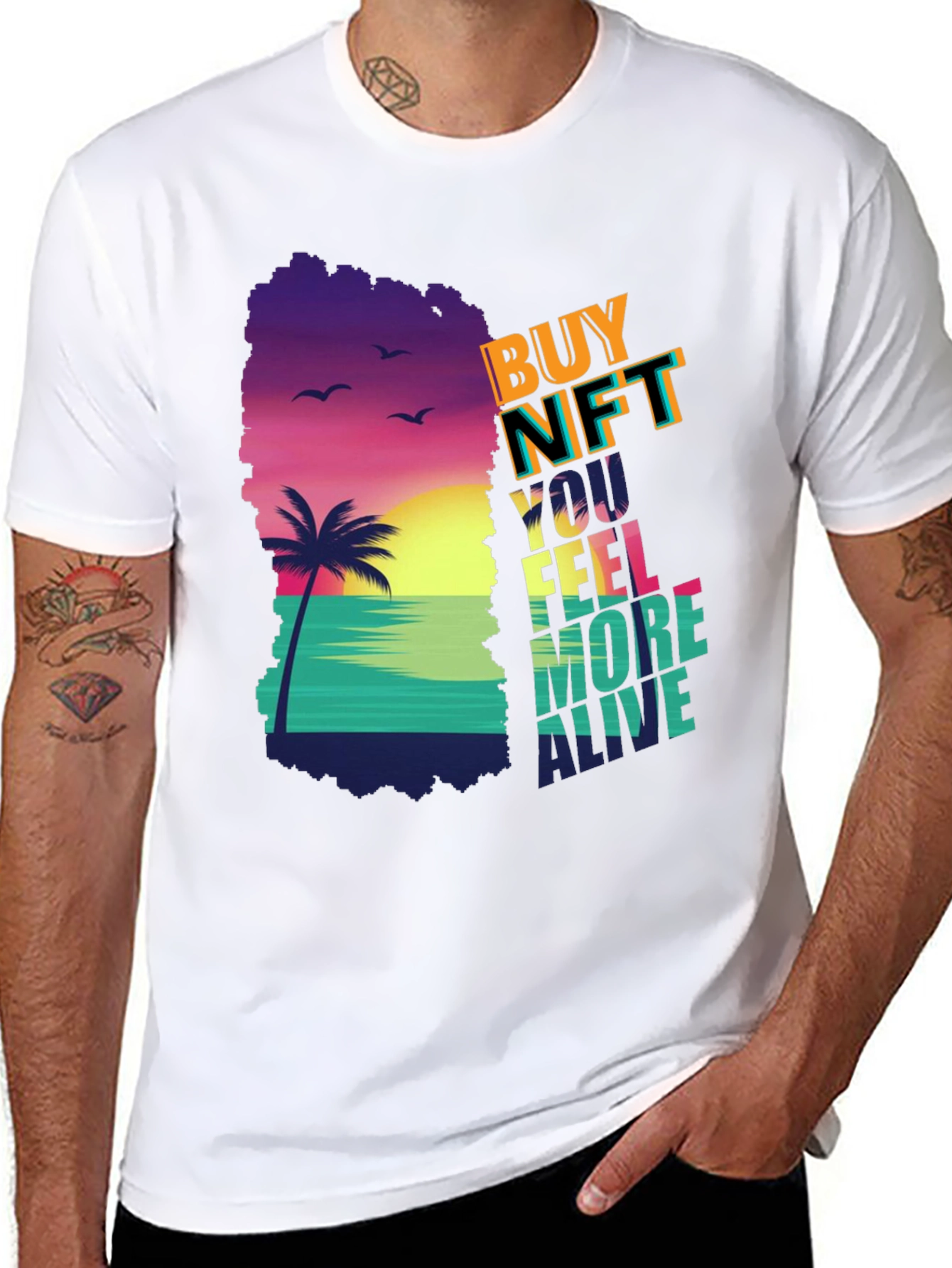 Buy NFT Beach Scene Graphic Tee