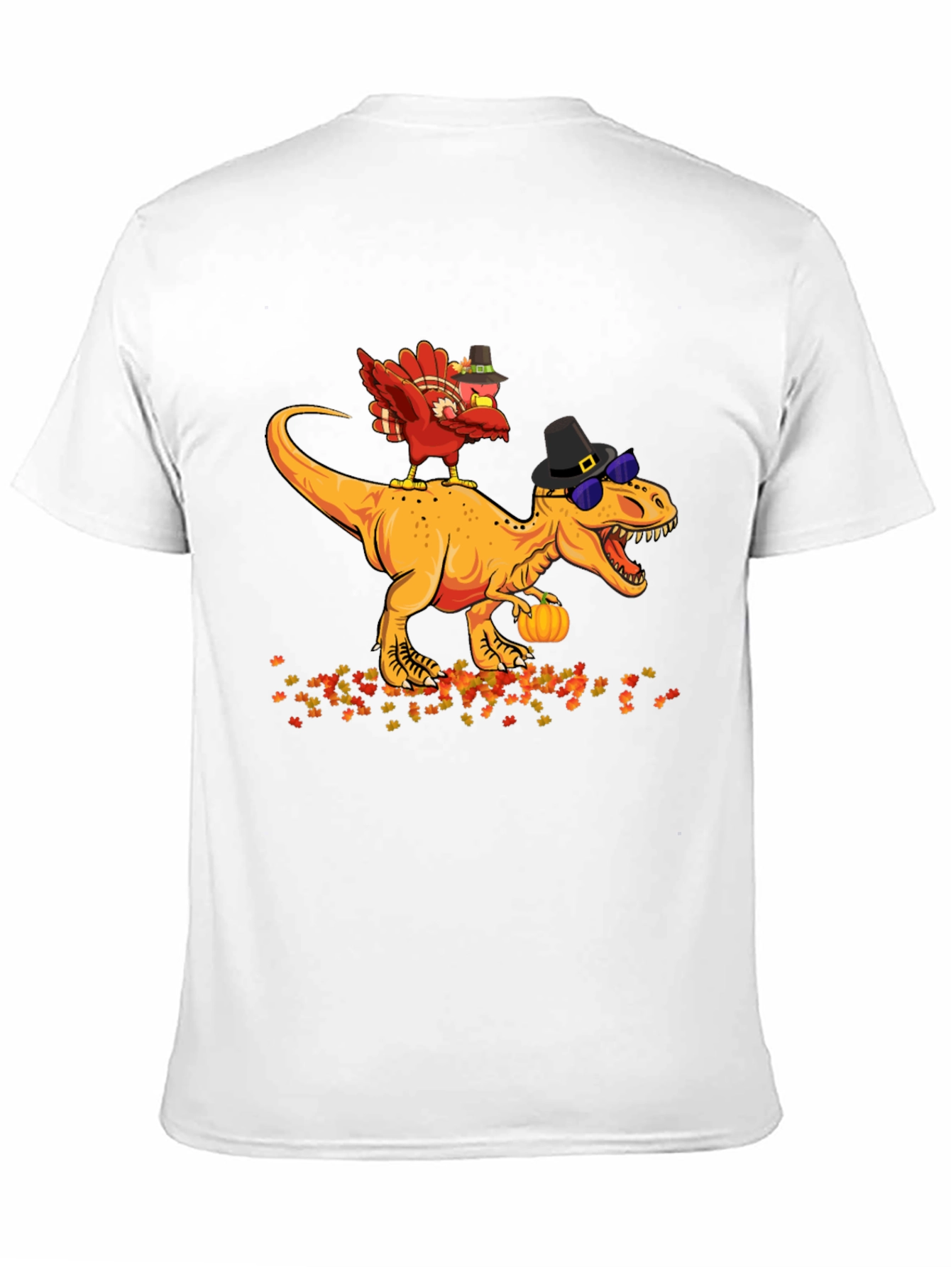 Thanksgiving Turkey Riding Dinosaur T-Shirt