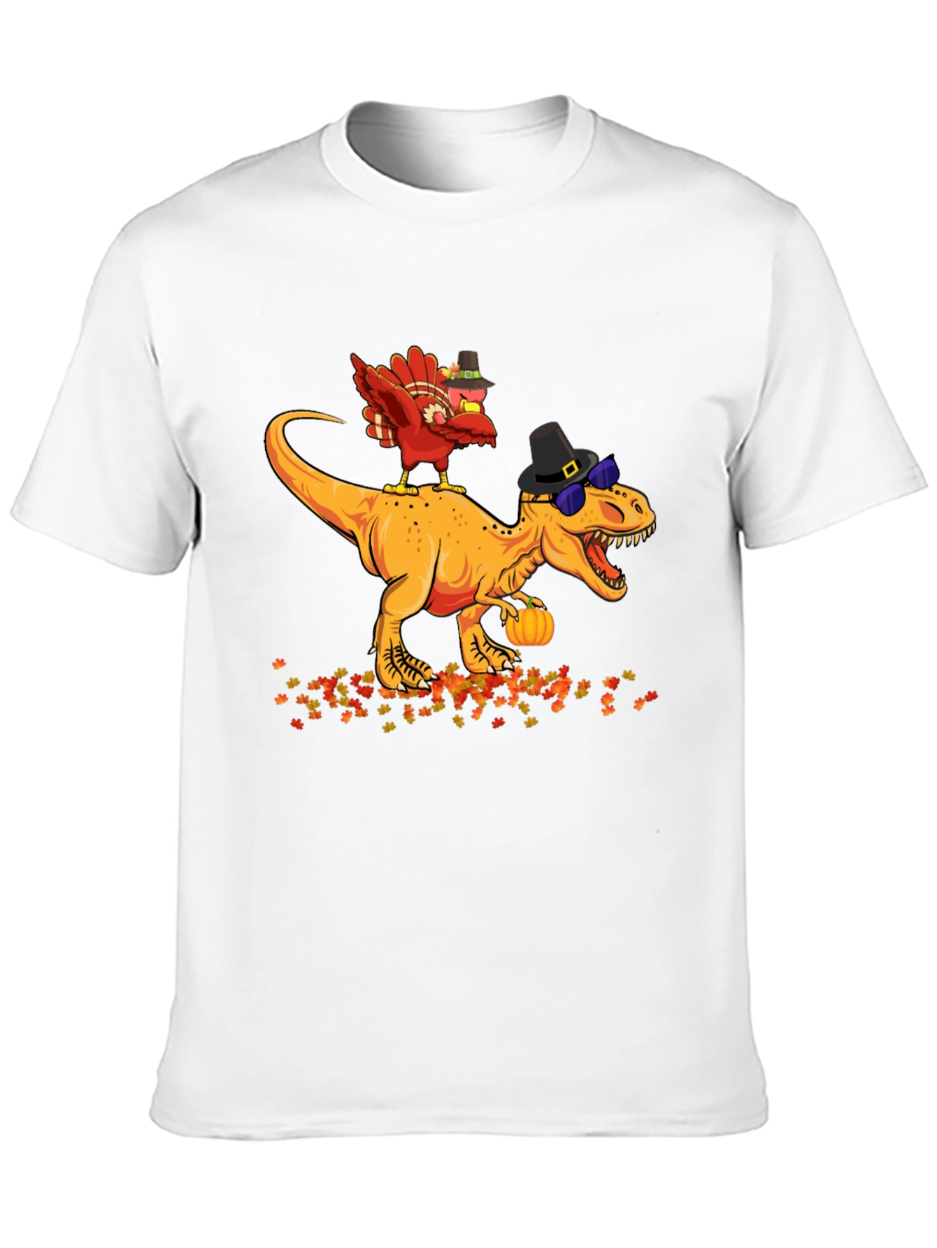 Thanksgiving Turkey Riding Dinosaur T-Shirt