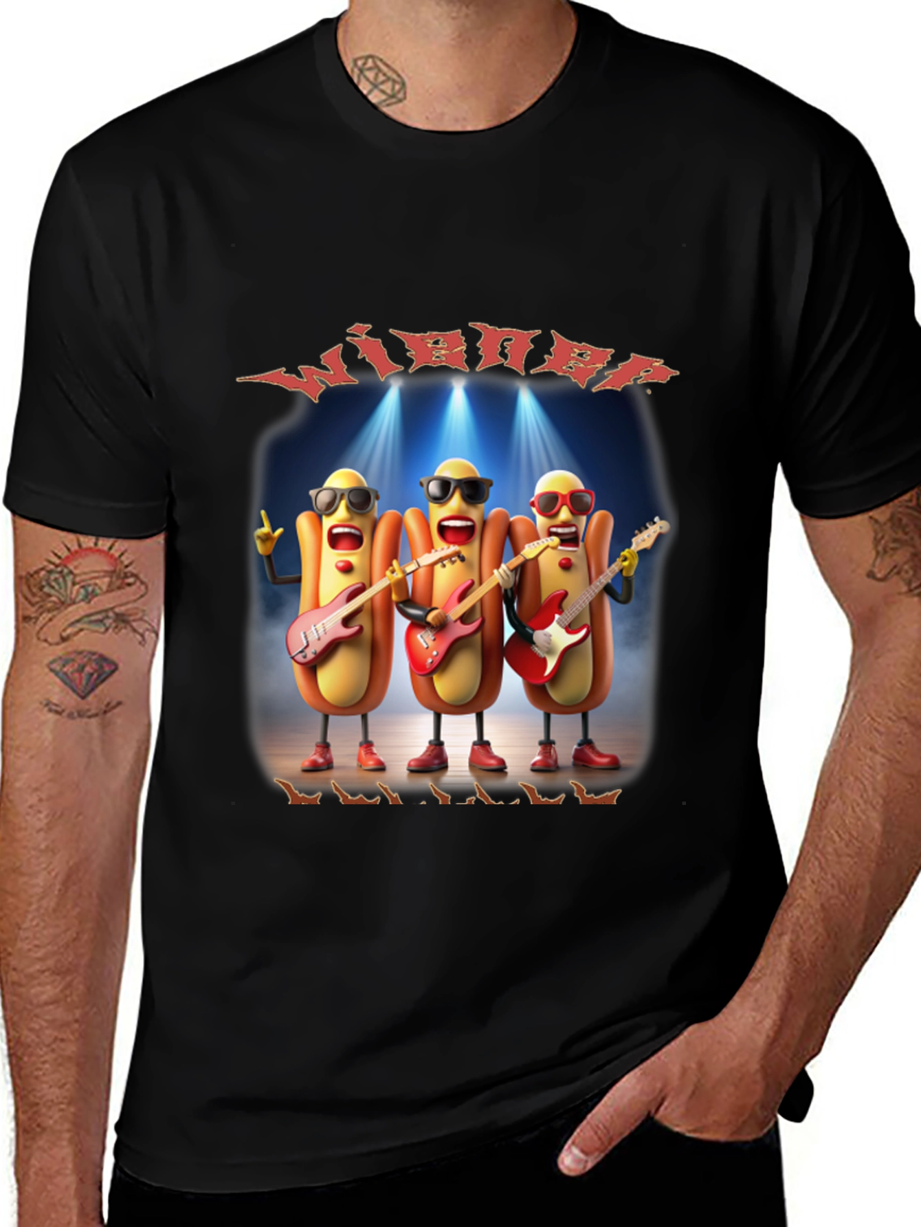 Wiener Guitar Band Graphic T-Shirt
