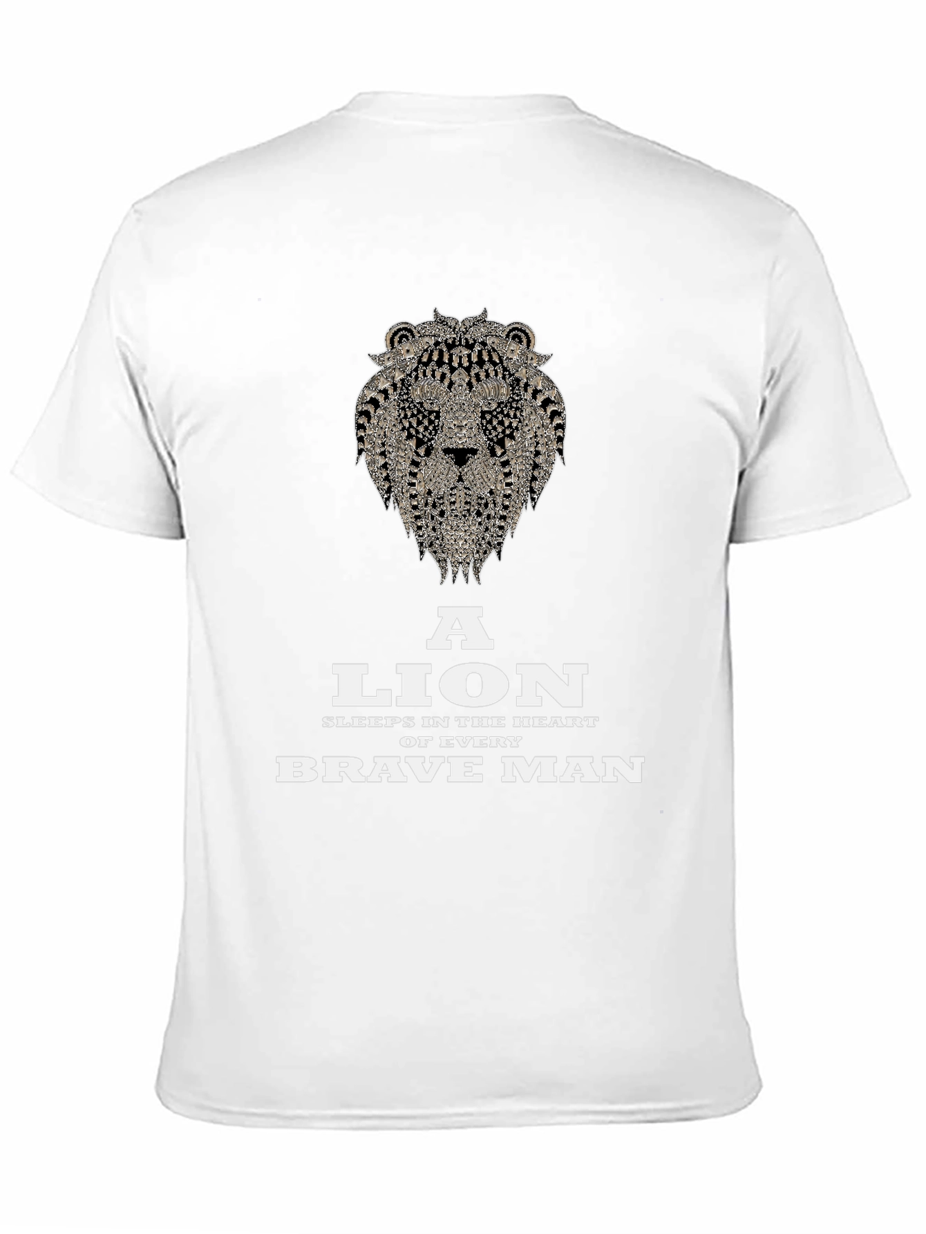 Lion Heart Brave Man Black Graphic T-Shirt