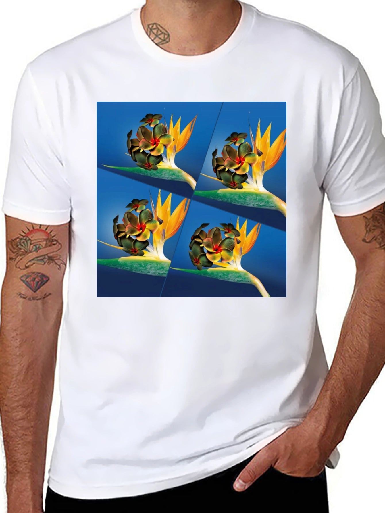 Tropical Flower Print T-Shirt