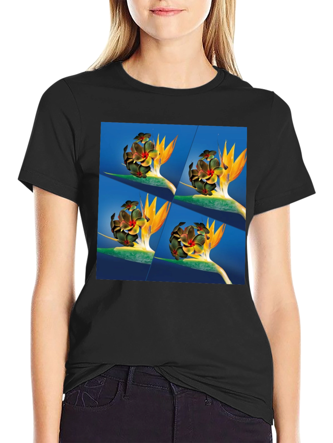 Tropical Flower Print T-Shirt