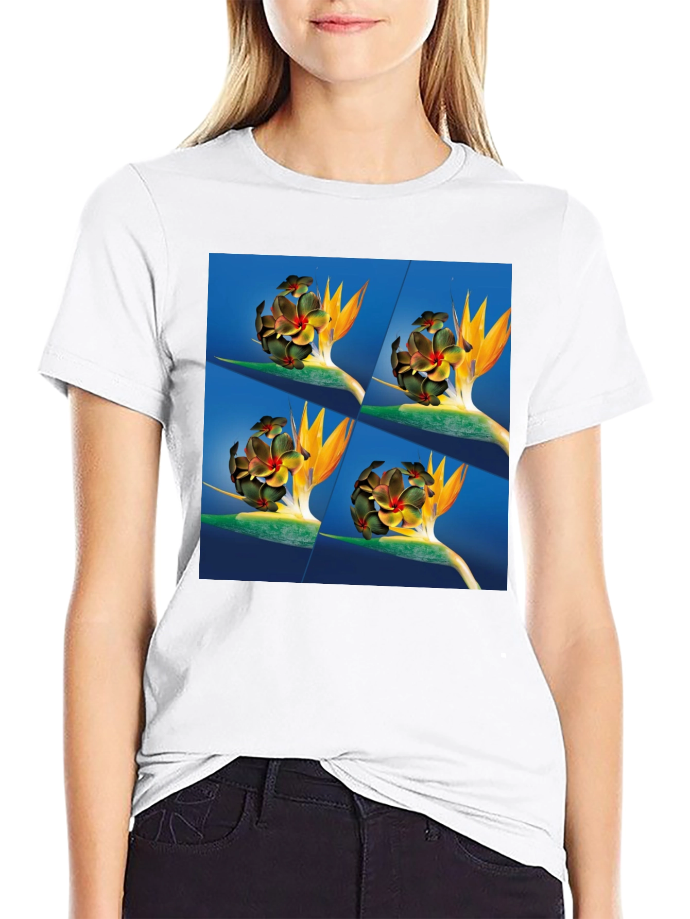 Tropical Flower Print T-Shirt
