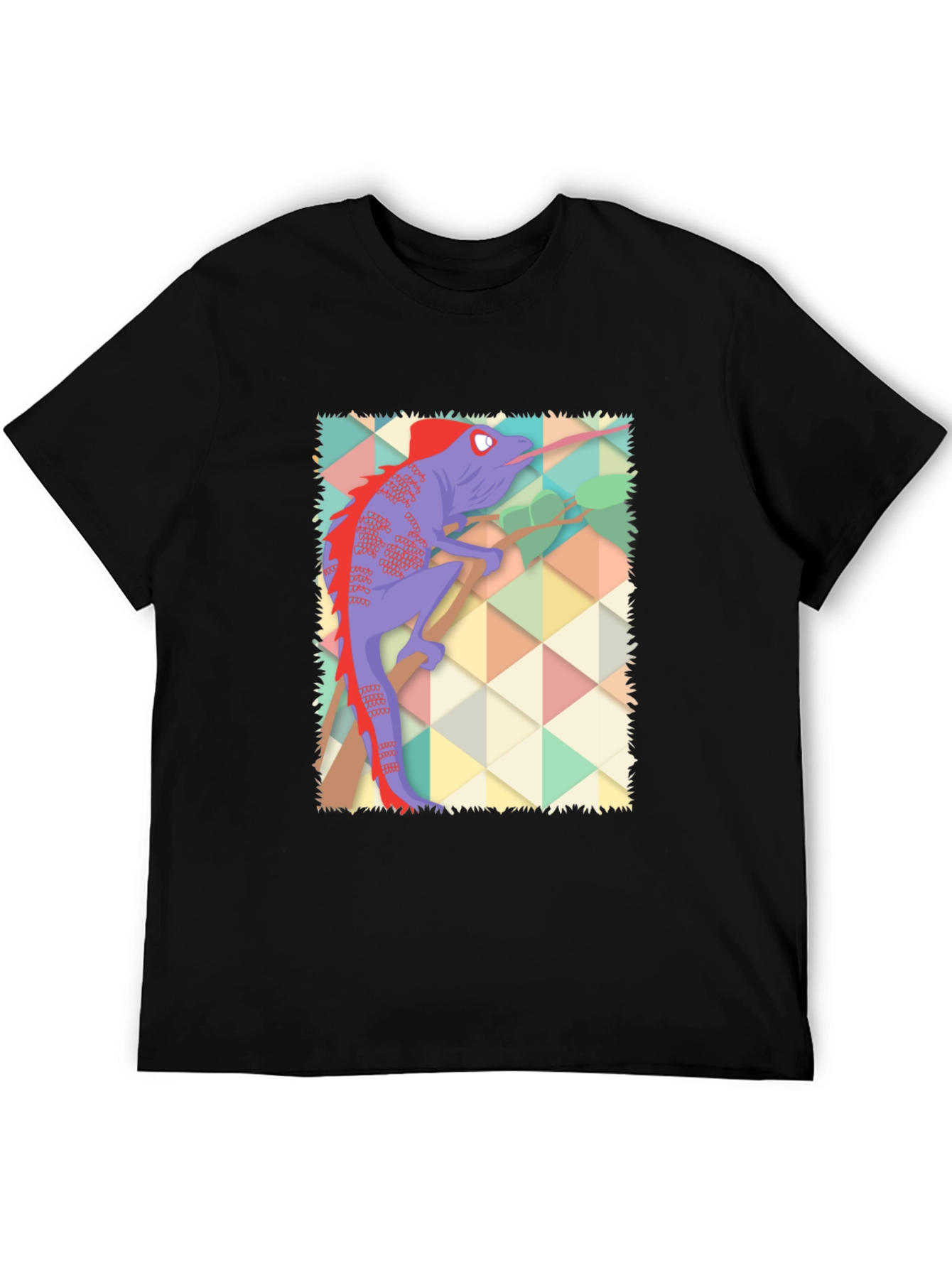 Cartoon Chameleon Graphic T-Shirt