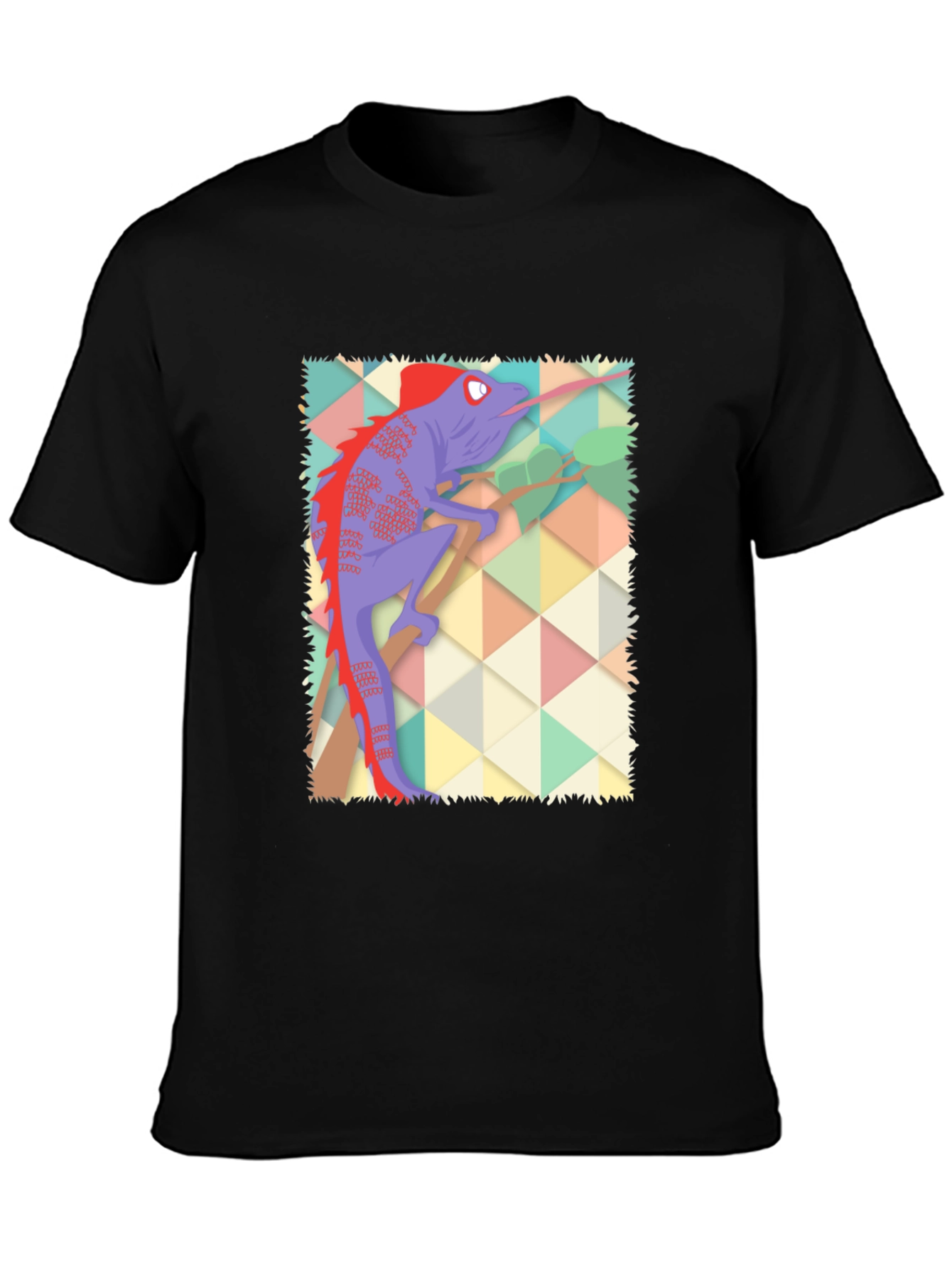 Cartoon Chameleon Graphic T-Shirt