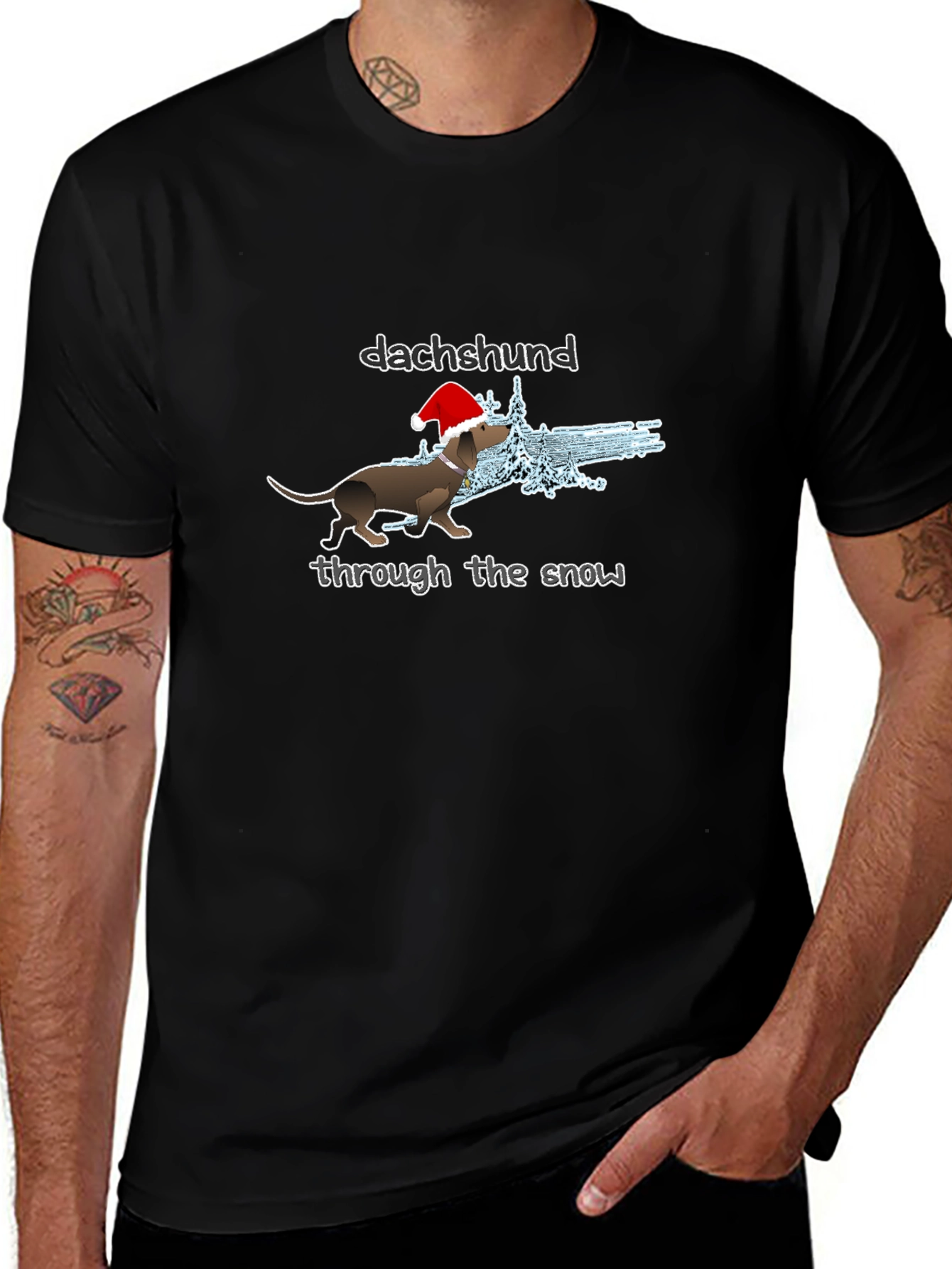Dachshund Through The Snow Christmas T-Shirt