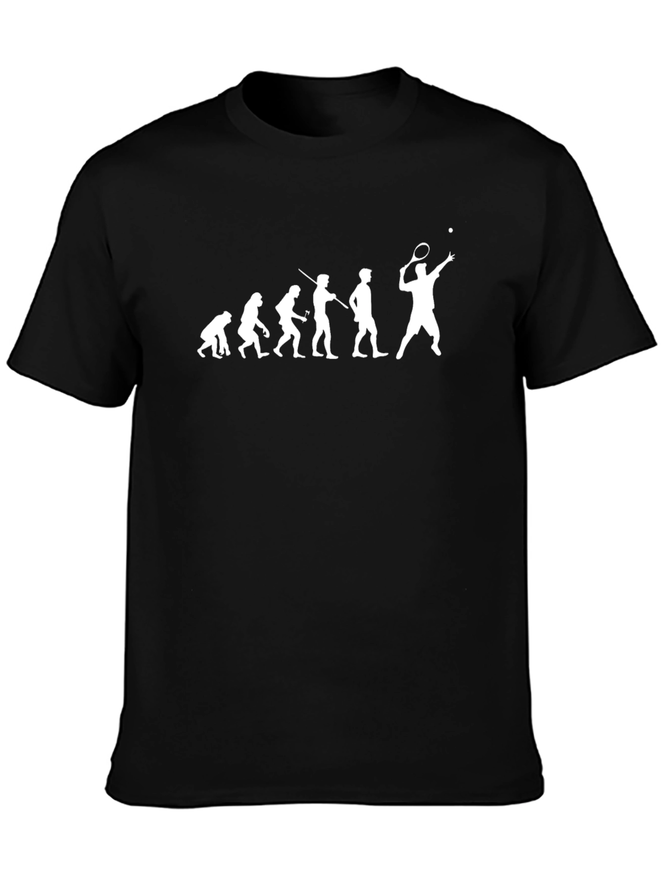 Tennis Evolution Graphic T-Shirt - Black Crew Neck