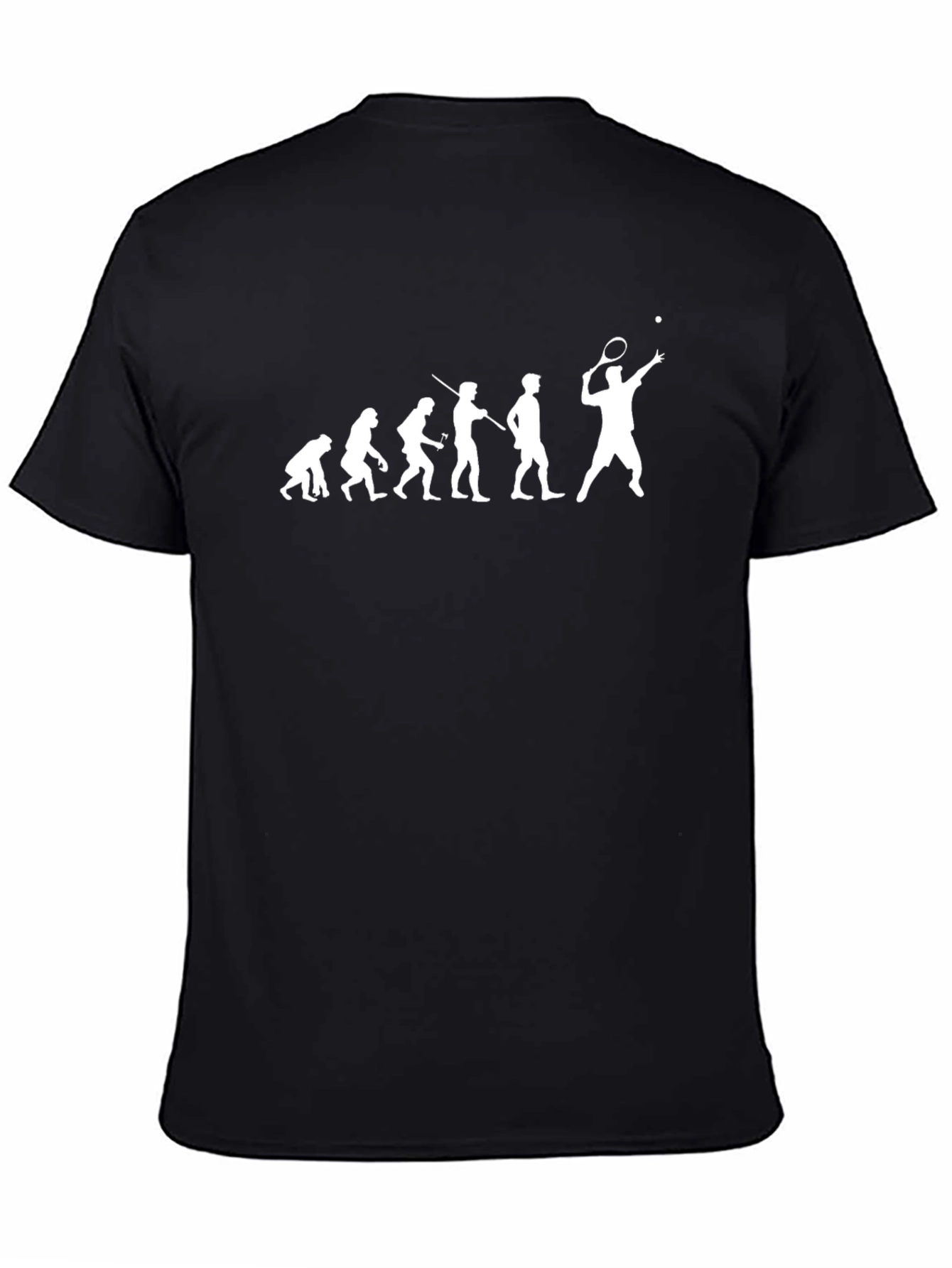 Tennis Evolution Graphic T-Shirt - Black Crew Neck