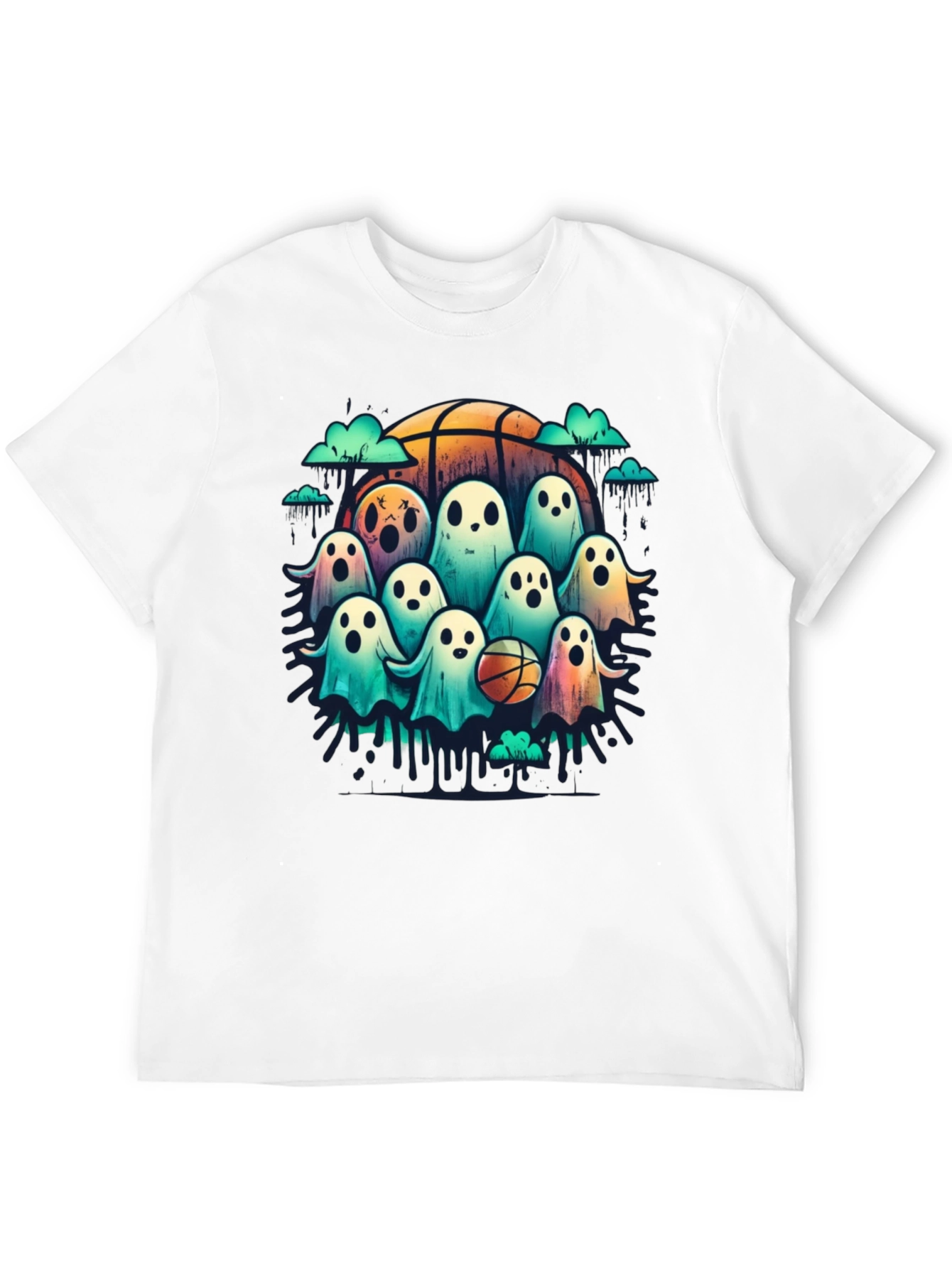 Ghostly Basketball Crew T-Shirt