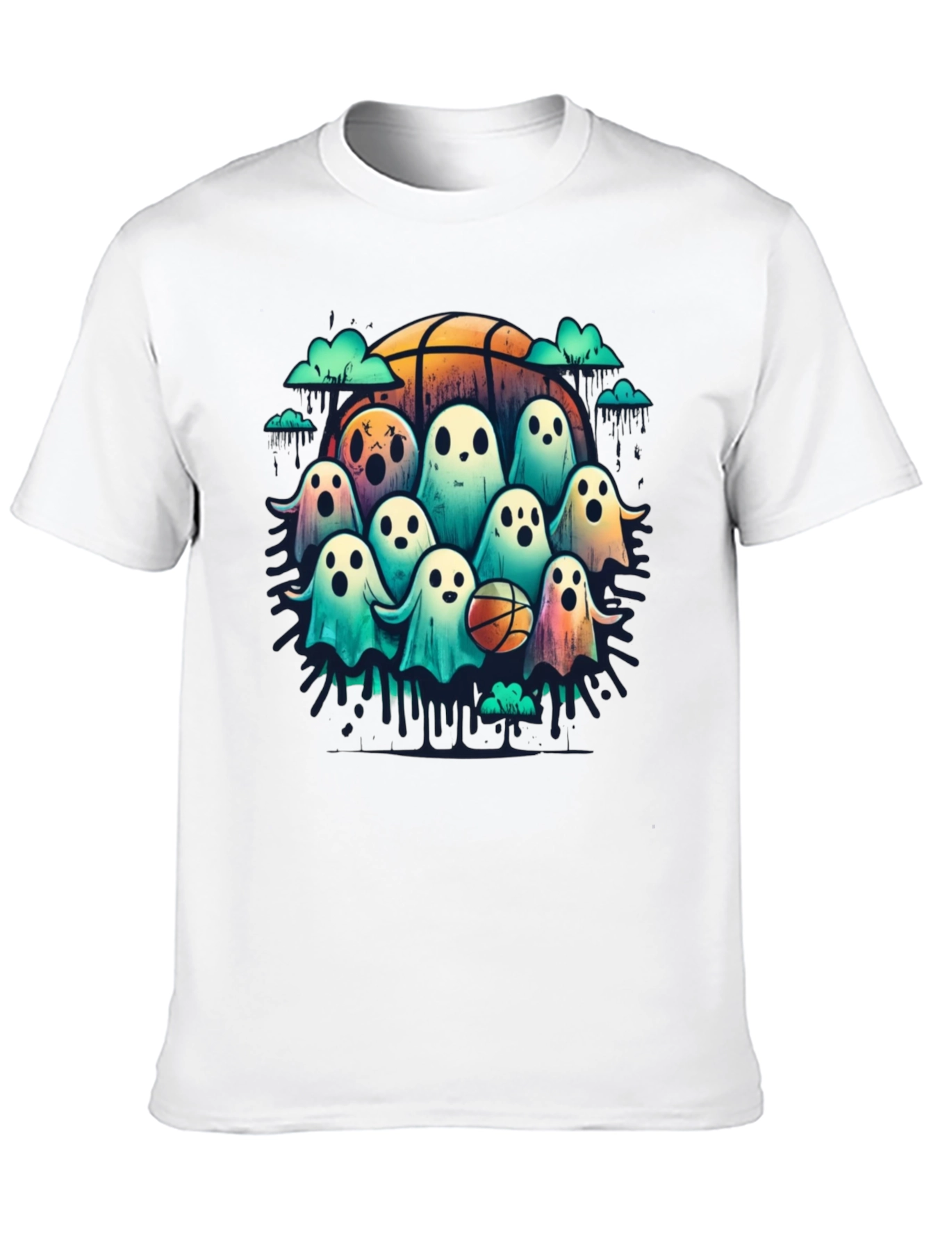 Ghostly Basketball Crew T-Shirt