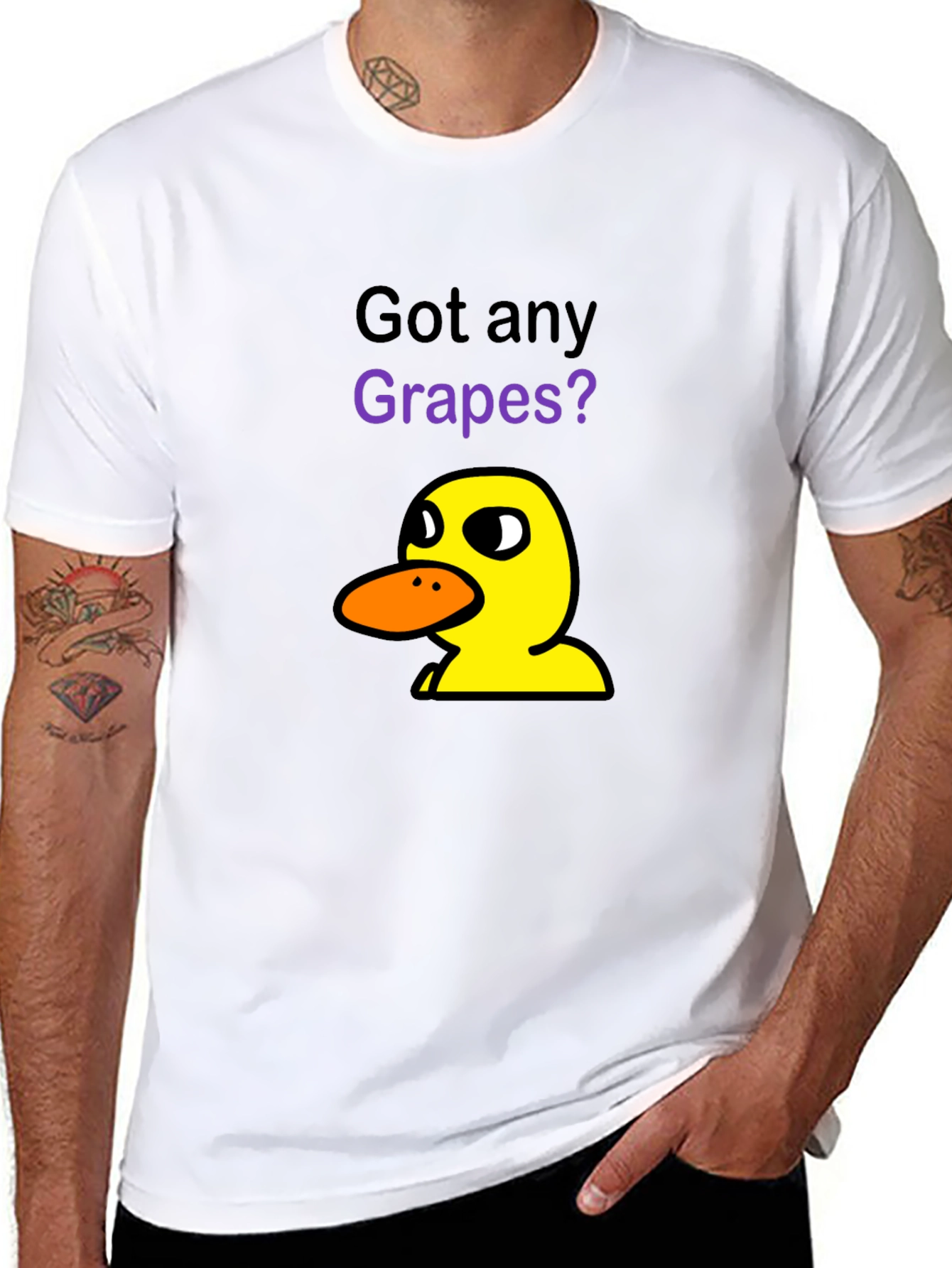 Got Any Grapes? T-Shirt | Funny Cartoon Duck Tee
