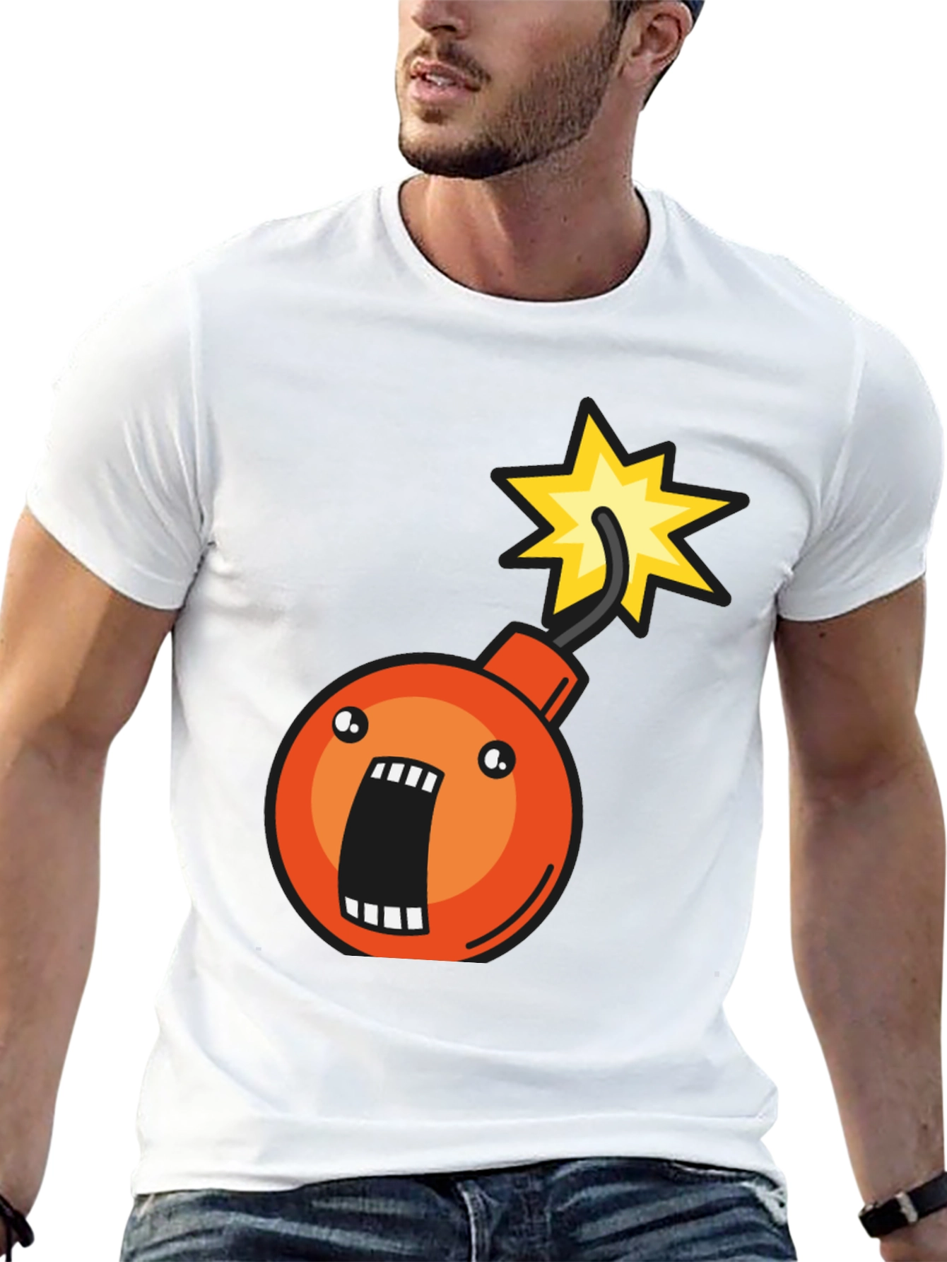 Bomb Graphic T-Shirt - Short Sleeve Crew Neck