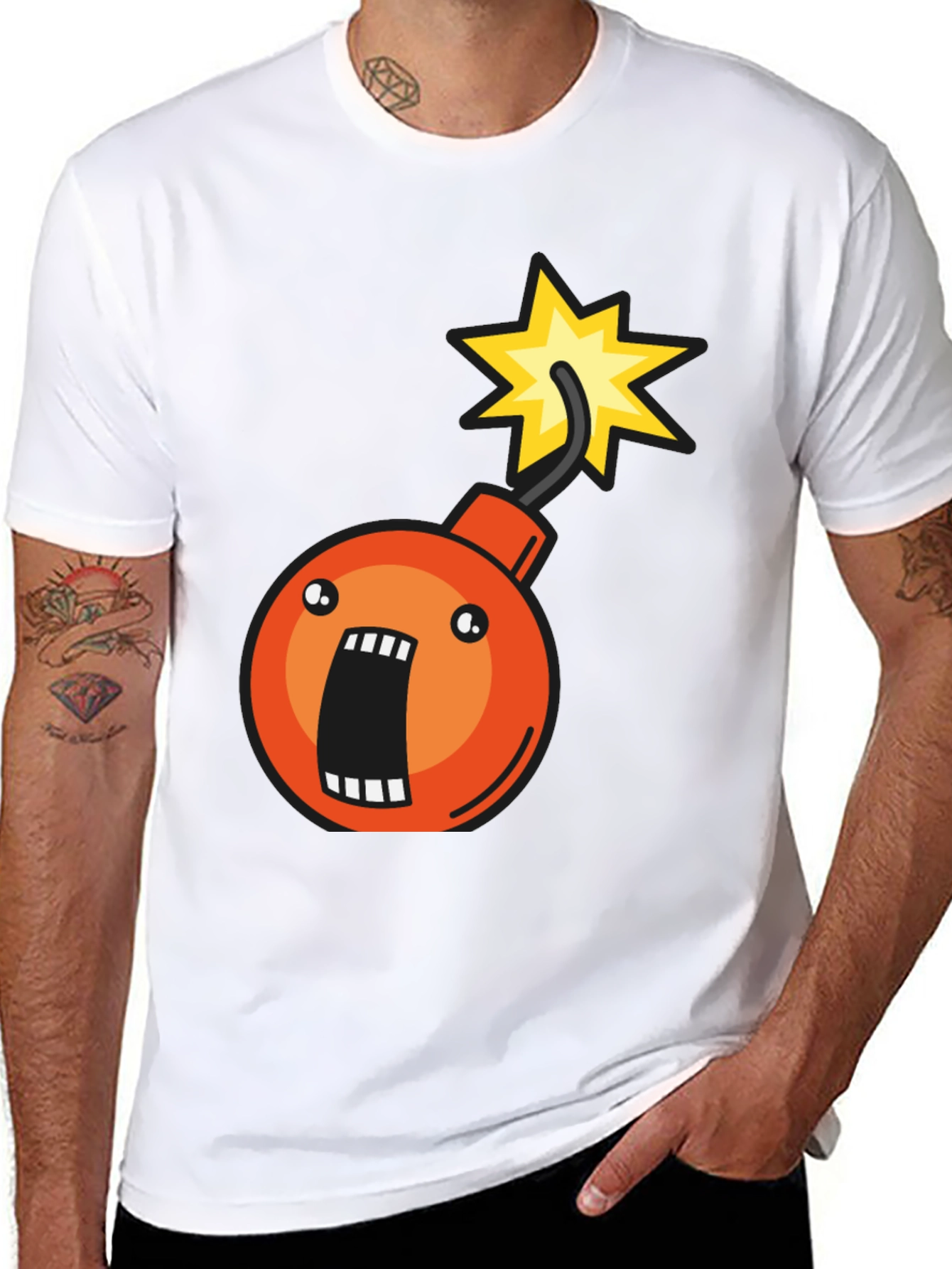 Bomb Graphic T-Shirt - Short Sleeve Crew Neck