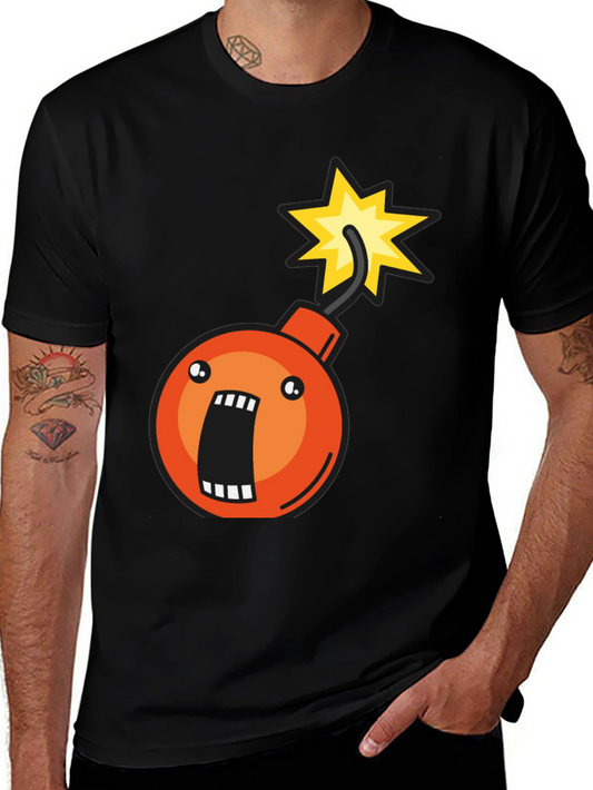 Bomb Graphic T-Shirt - Short Sleeve Crew Neck