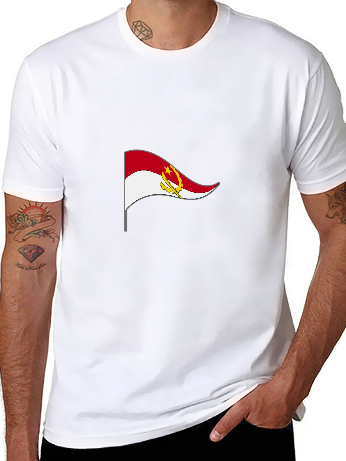 Angola Flag Black T-Shirt - Show Your Pride!