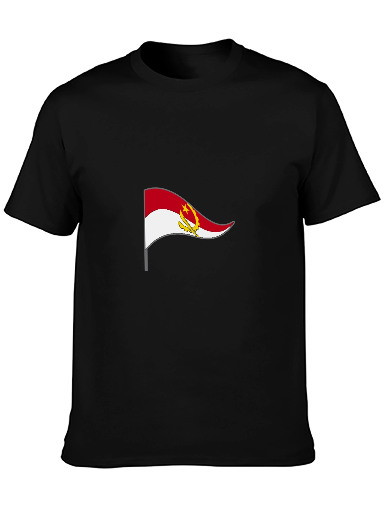 Angola Flag Black T-Shirt - Show Your Pride!