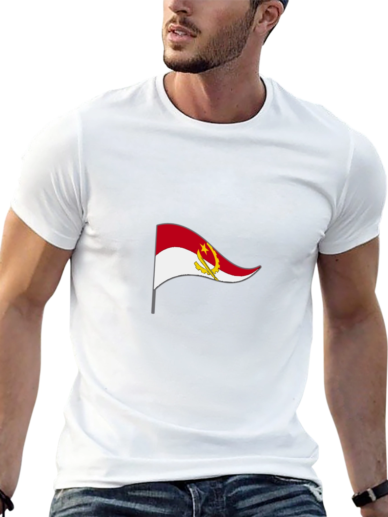 Angola Flag Black T-Shirt - Show Your Pride!