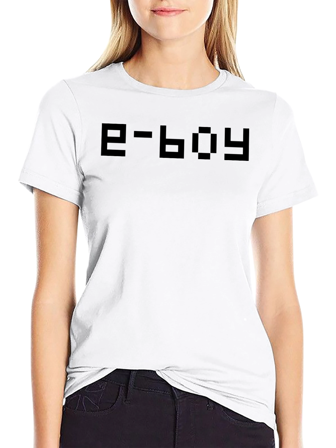Pixel E-Boy Graphic Tee - Soft Black Cotton T-Shirt