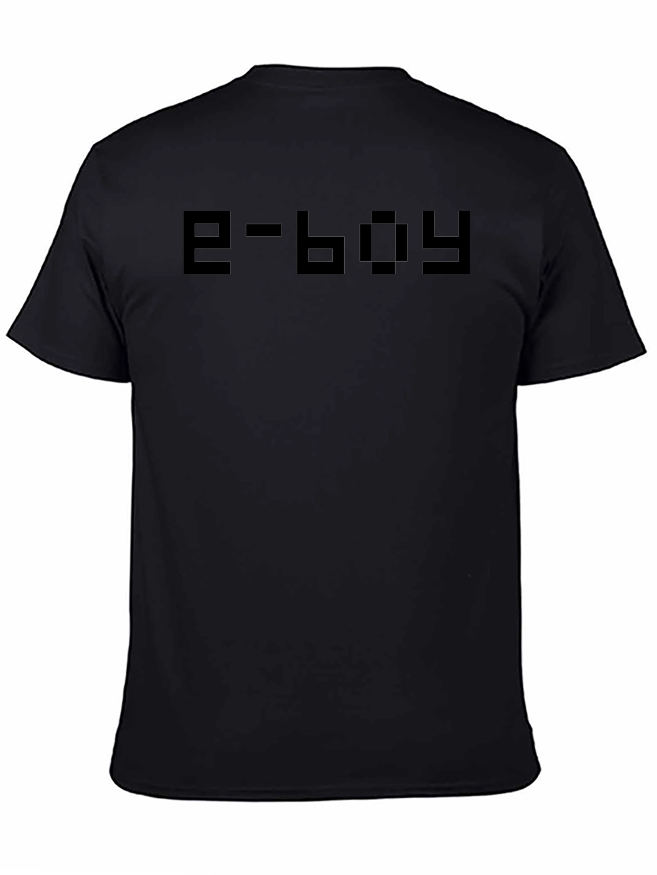 Pixel E-Boy Graphic Tee - Soft Black Cotton T-Shirt