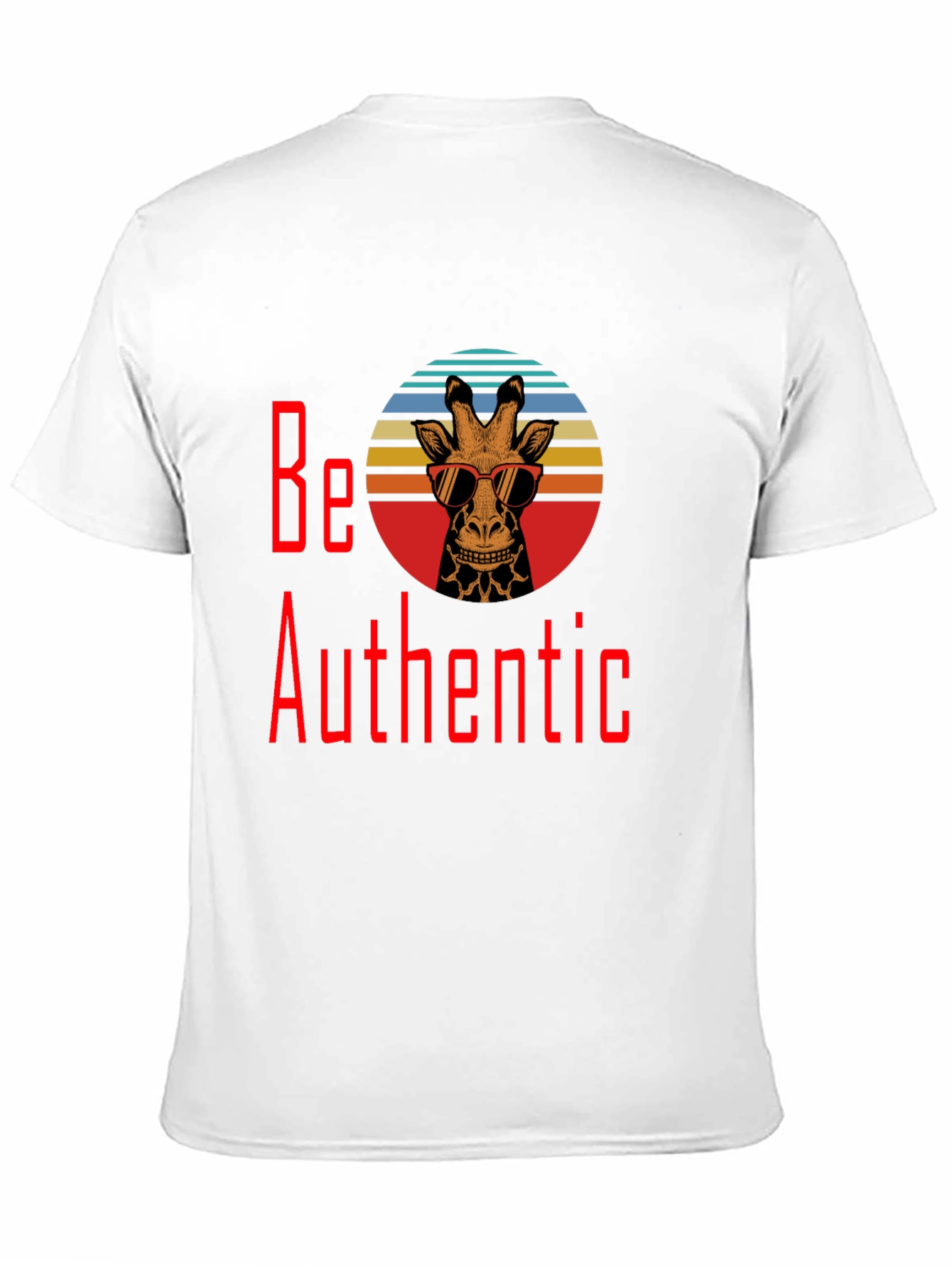Be Authentic Giraffe Graphic T-Shirt - Black