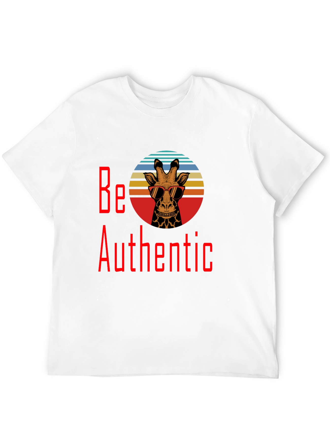 Be Authentic Giraffe Graphic T-Shirt - Black