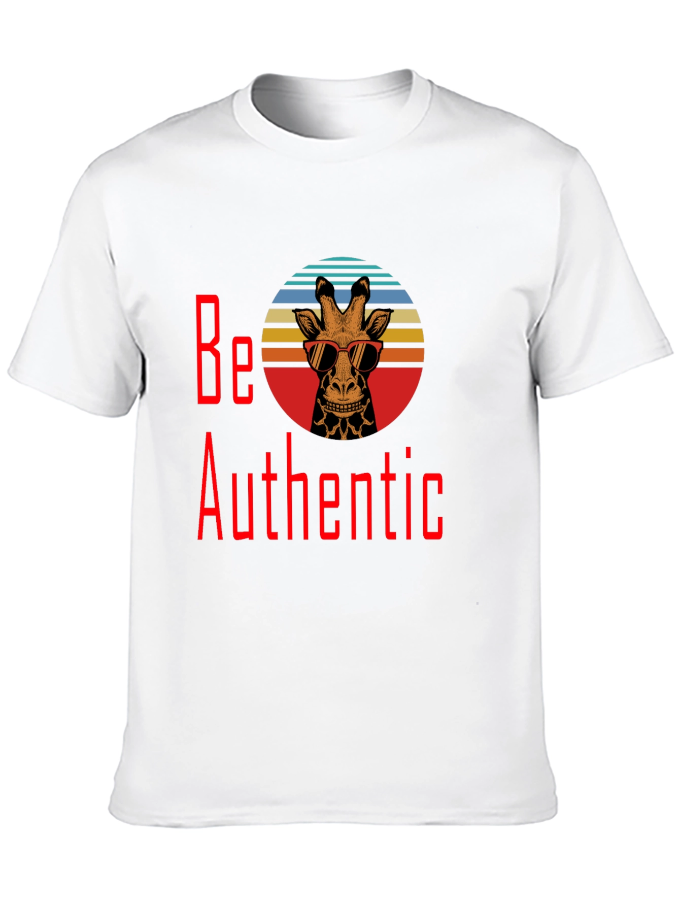 Be Authentic Giraffe Graphic T-Shirt - Black