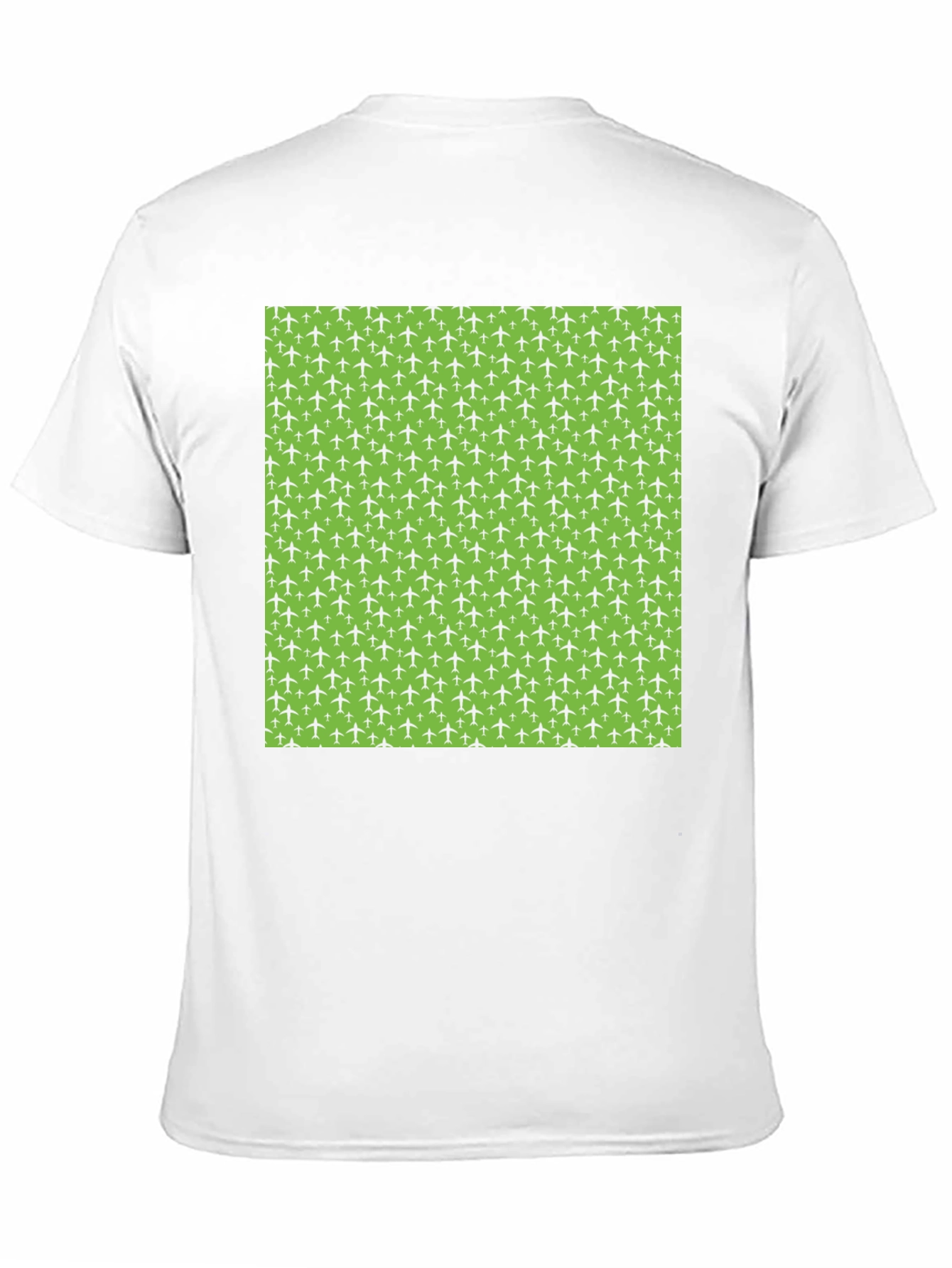 Airplane Pattern T-Shirt - Black Cotton Tee