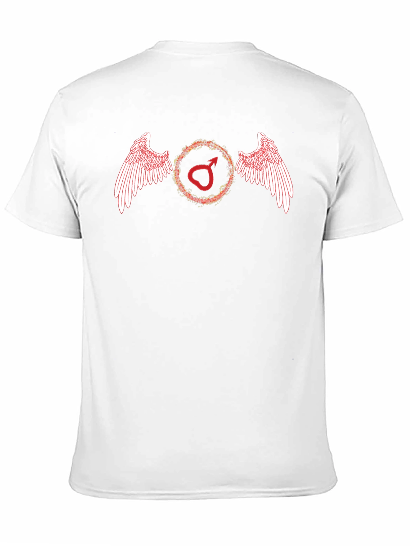 Winged Mars Symbol Mens Black T-Shirt