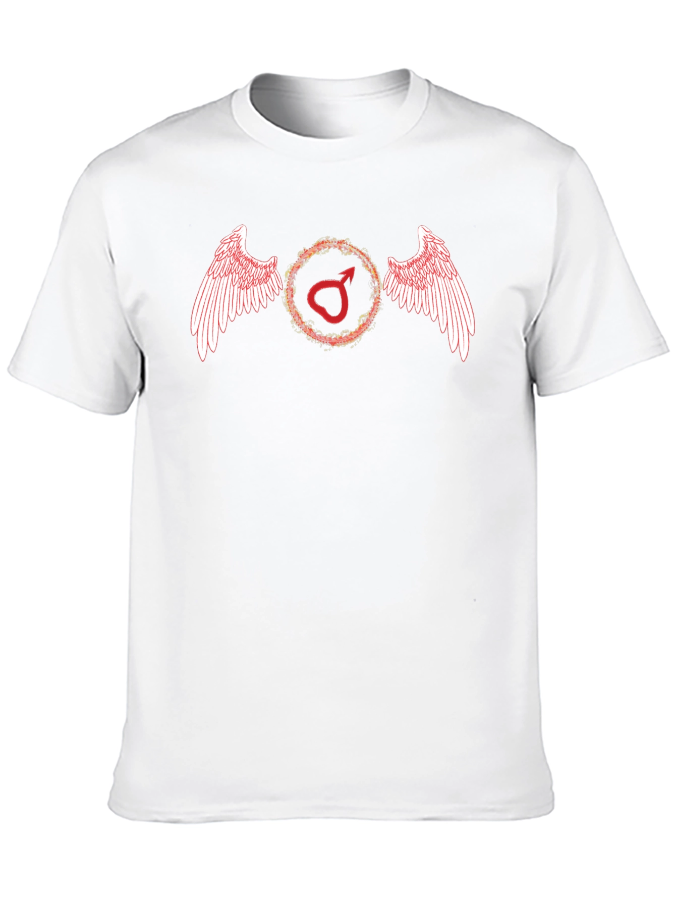 Winged Mars Symbol Mens Black T-Shirt