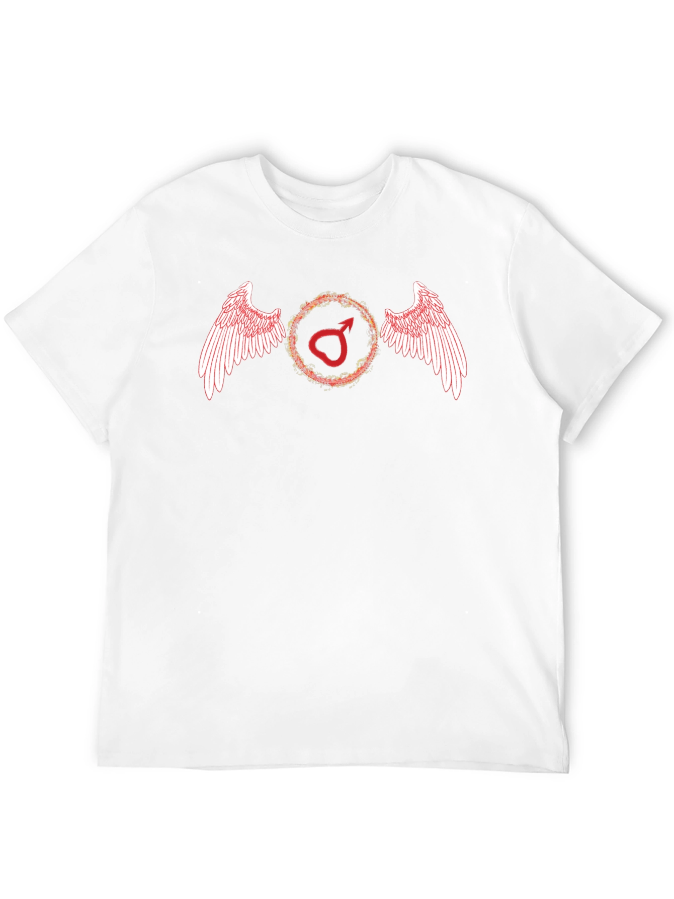 Winged Mars Symbol Mens Black T-Shirt