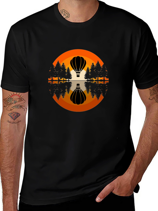 Hot Air Balloon Reflection Graphic Tee